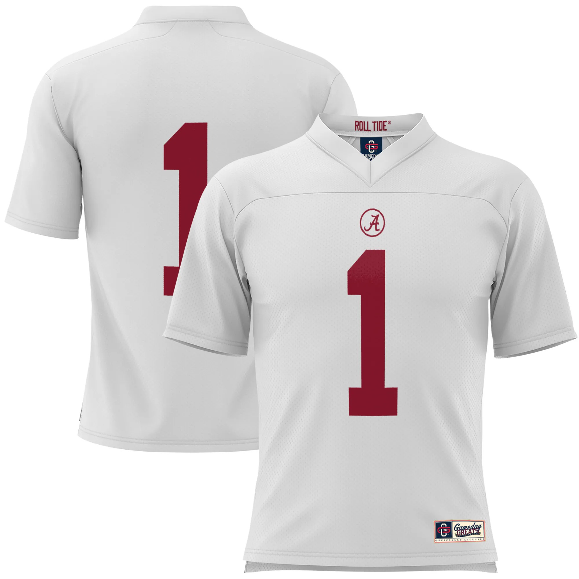 Hunk Wear - #1 Alabama Crimson Tide GameDay Greats Youth Football Jersey - White