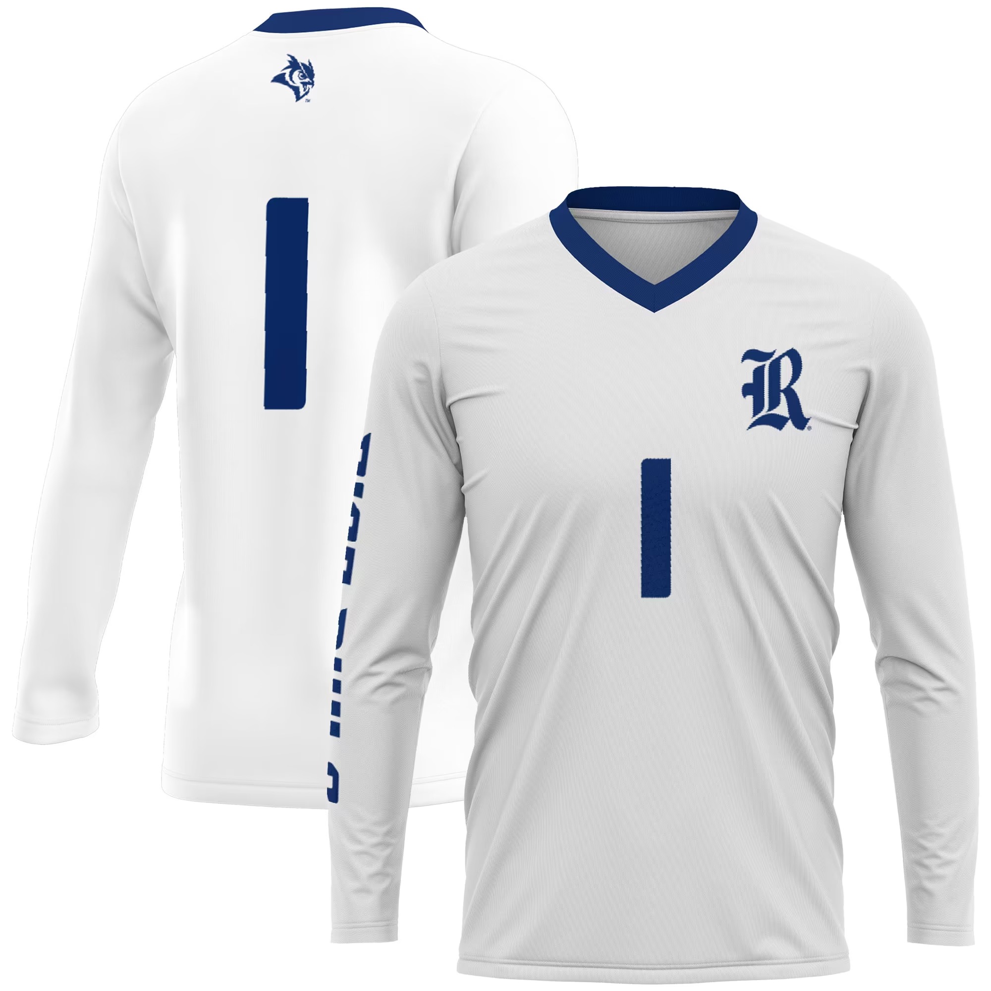 Hunk Wear - #1 Rice Owls GameDay Greats Youth Lightweight Volleyball Jersey - White