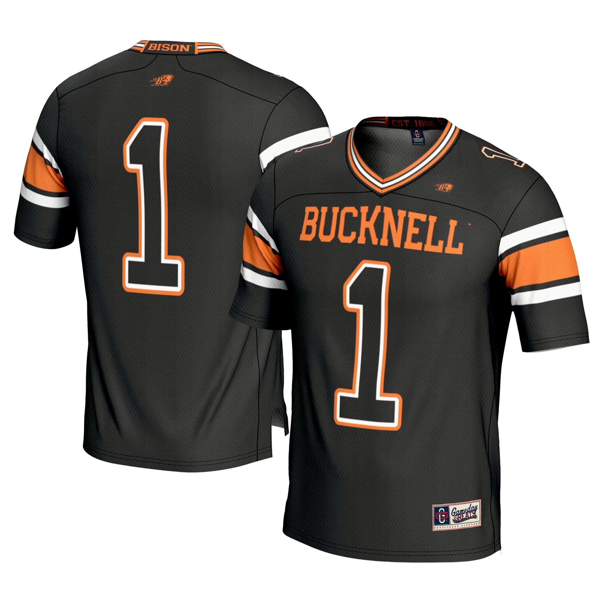 Hunk Wear - #1 Bucknell Bison GameDay Greats Football Jersey - Black