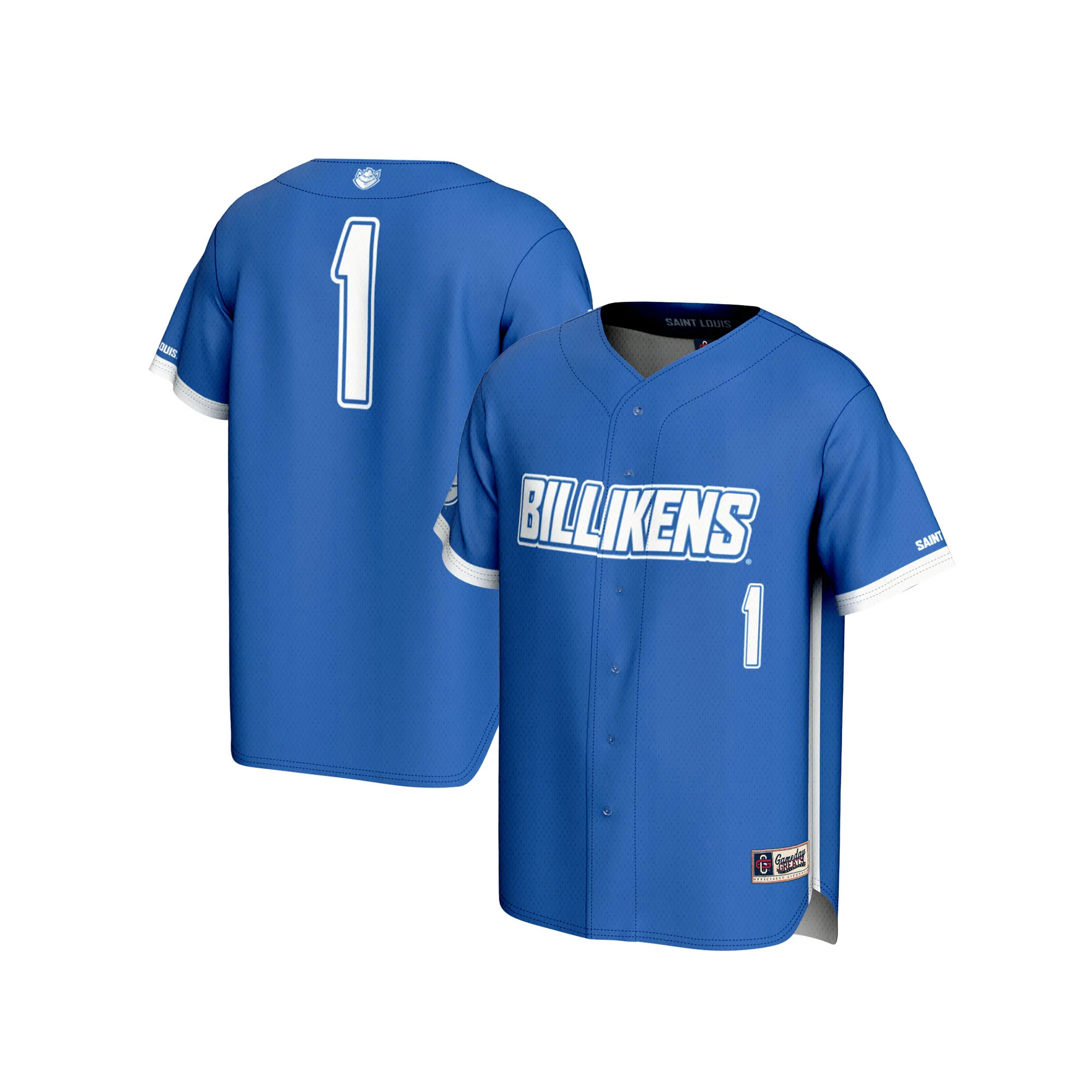 Hunk Wear - #1 Saint Louis Billikens GameDay Greats Unisex Lightweight Baseball Fashion Jersey - Blue
