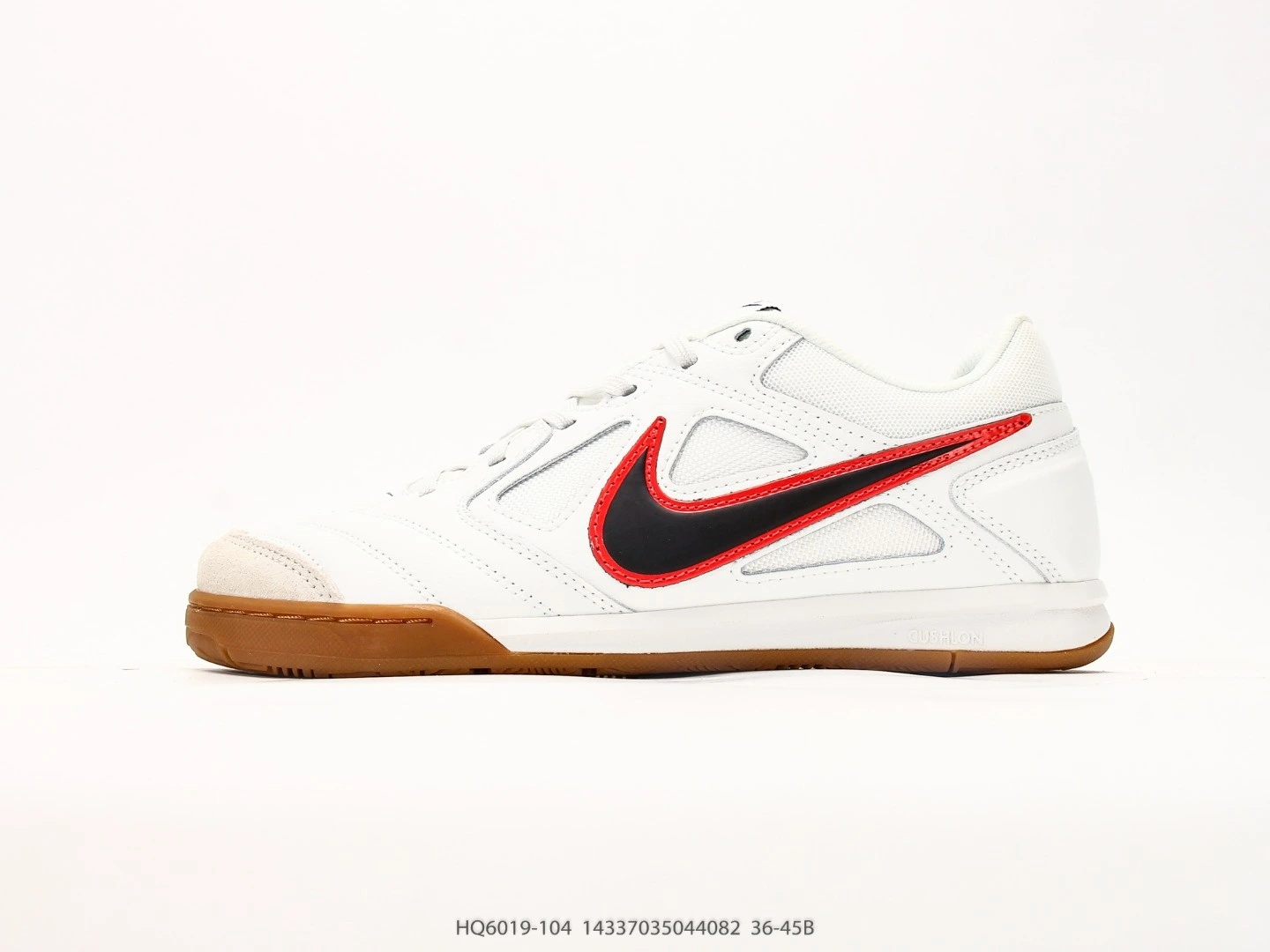 Nike Indoor Soccer Shoes White Suede Gum Sole HQ6019-104