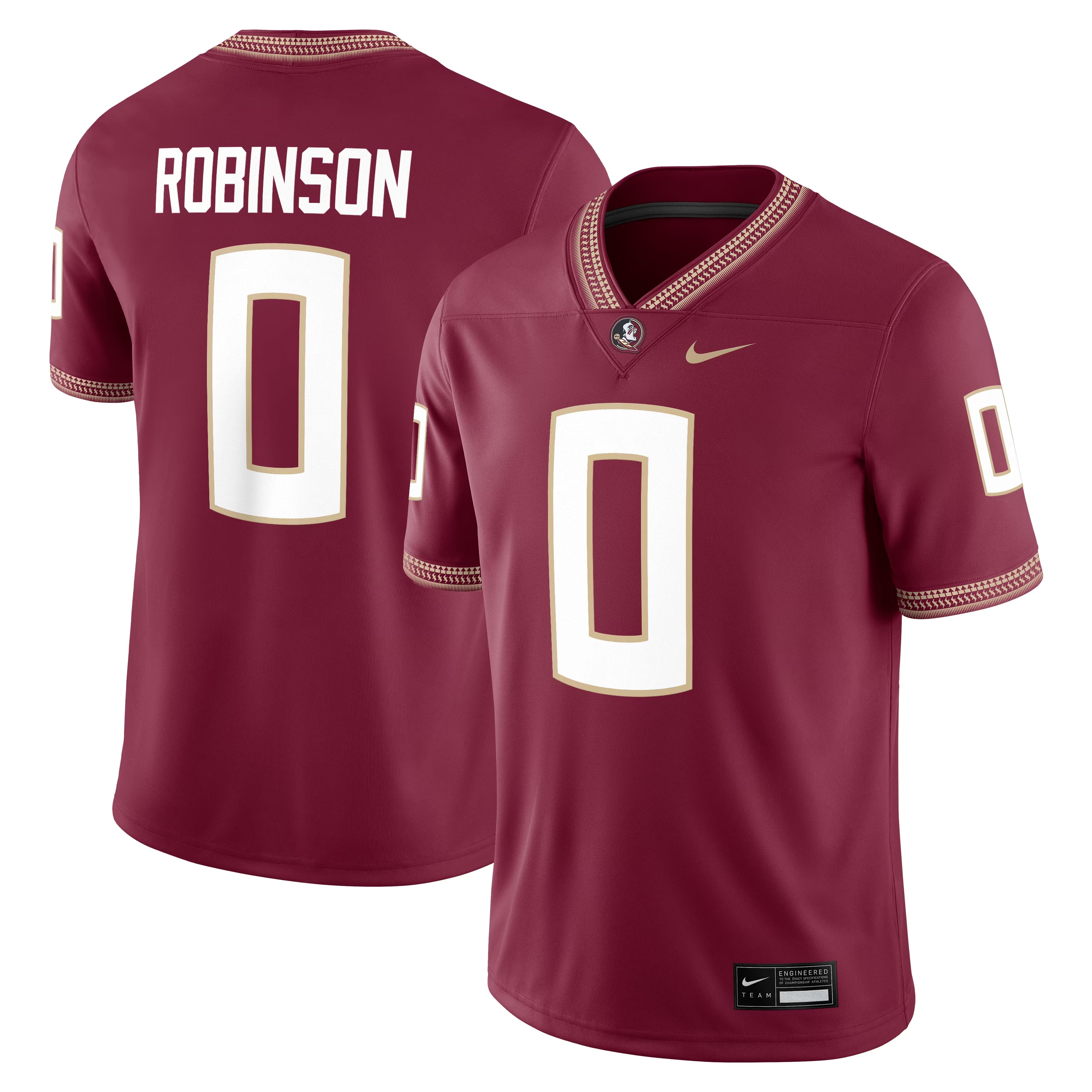Hunk Wear - Duce Robinson Florida State Seminoles Nike Home Game Jersey - Garnet