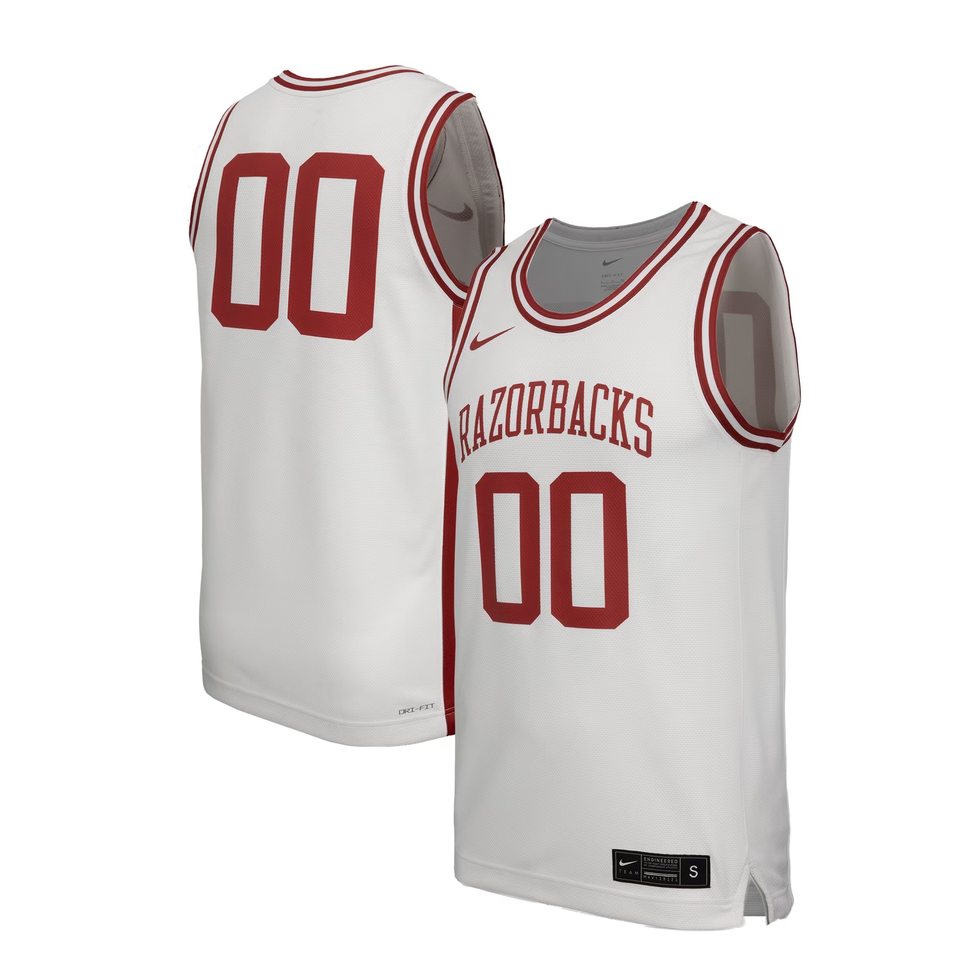 Hunk Wear - #1 Arkansas Razorbacks Nike Replica Basketball Jersey - White