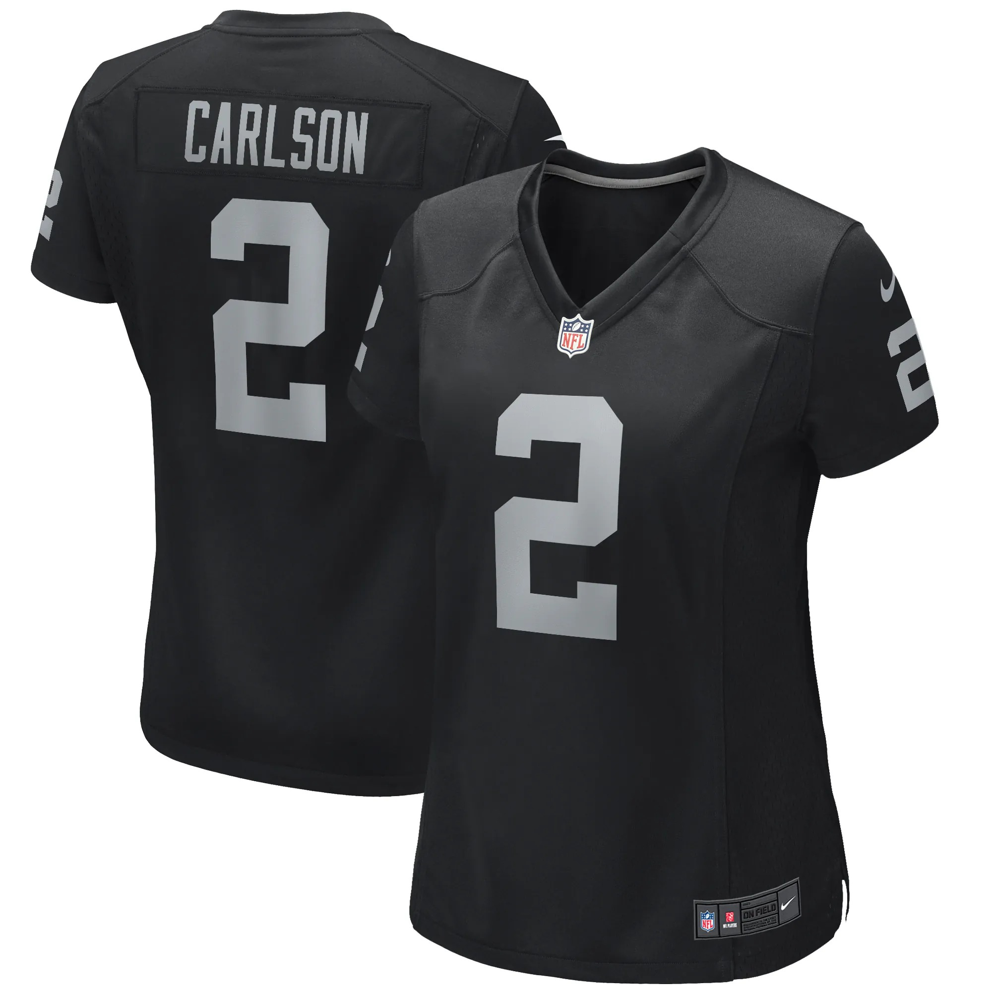 Hunk Wear - Daniel Carlson Las Vegas Raiders Nike Women's Player Game Jersey - Black