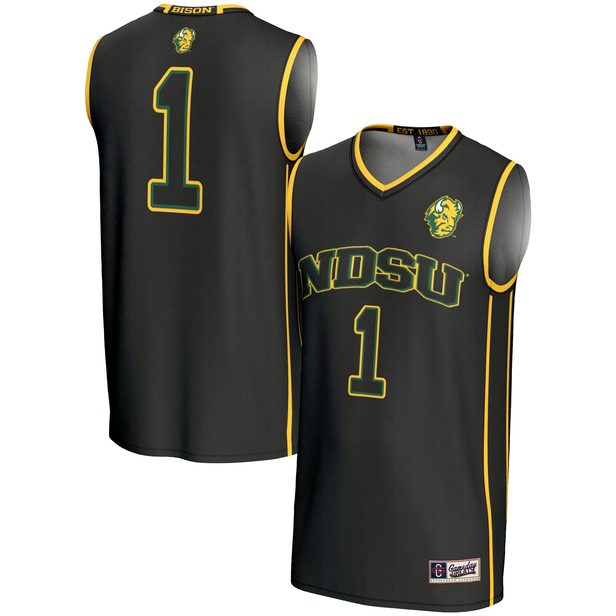 Hunk Wear - #1 NDSU Bison GameDay Greats Youth Lightweight Basketball Jersey - Black