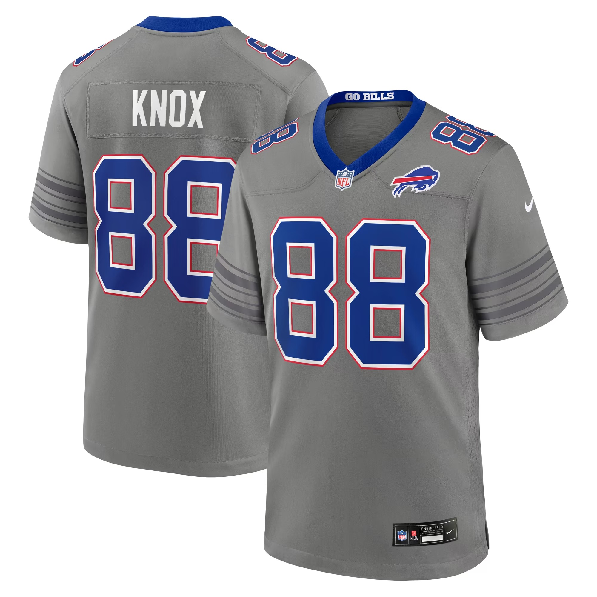 Hunk Wear - Dawson Knox Buffalo Bills Nike Nickel City Game Jersey - Gray