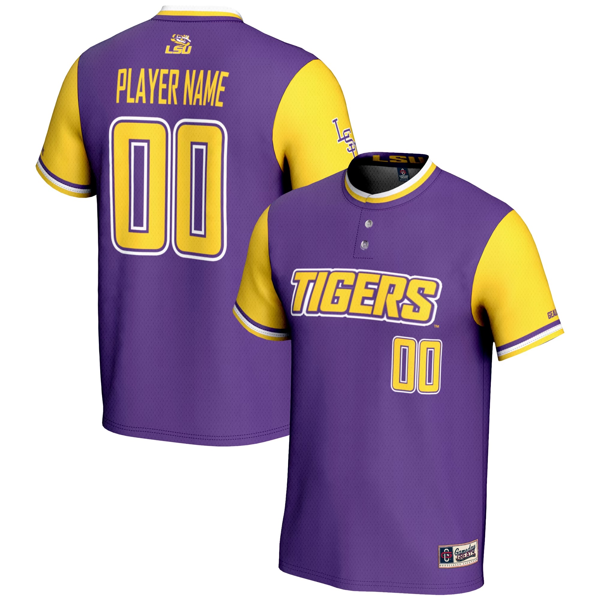 Hunk Wear - LSU Tigers GameDay Greats Youth NIL Pick-A-Player Lightweight Softball Jersey - Purple