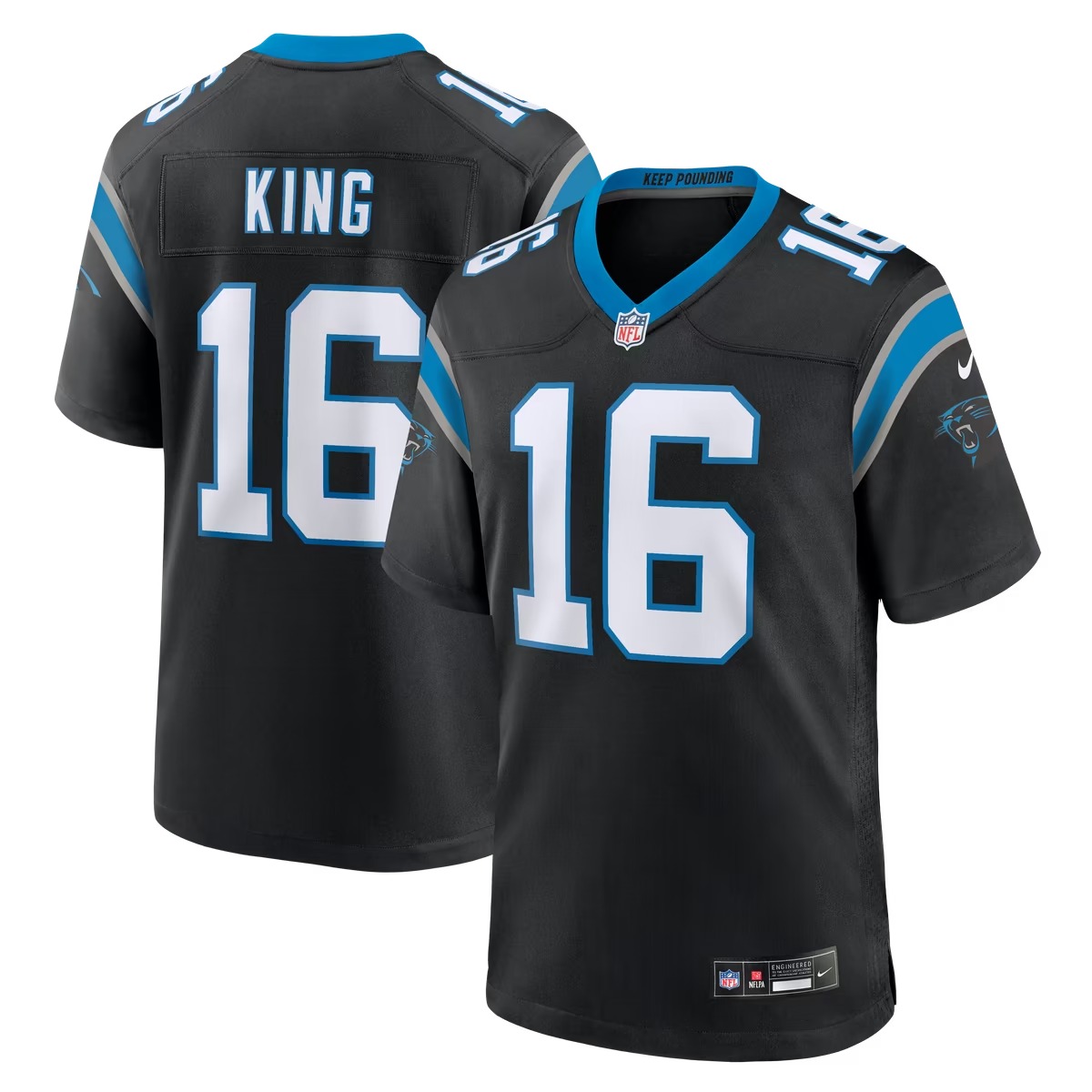 Hunk Wear - Haynes King Carolina Panthers Nike Team Game Jersey - Black