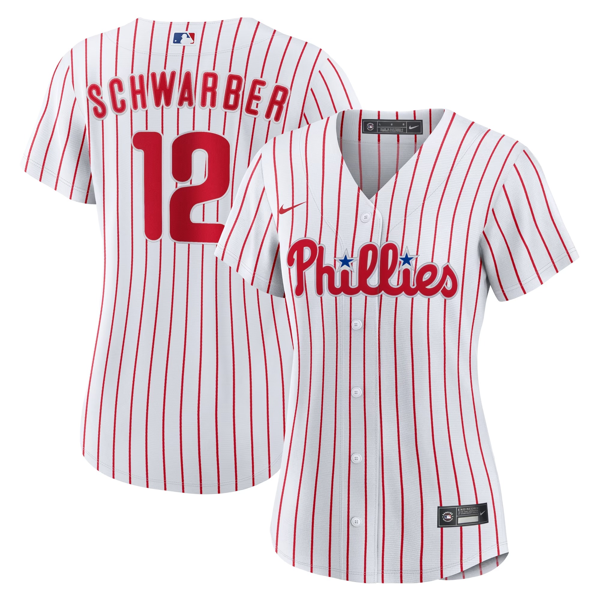 Hunk Wear - Kyle Schwarber Philadelphia Phillies Nike Women's Home Replica Jersey - White