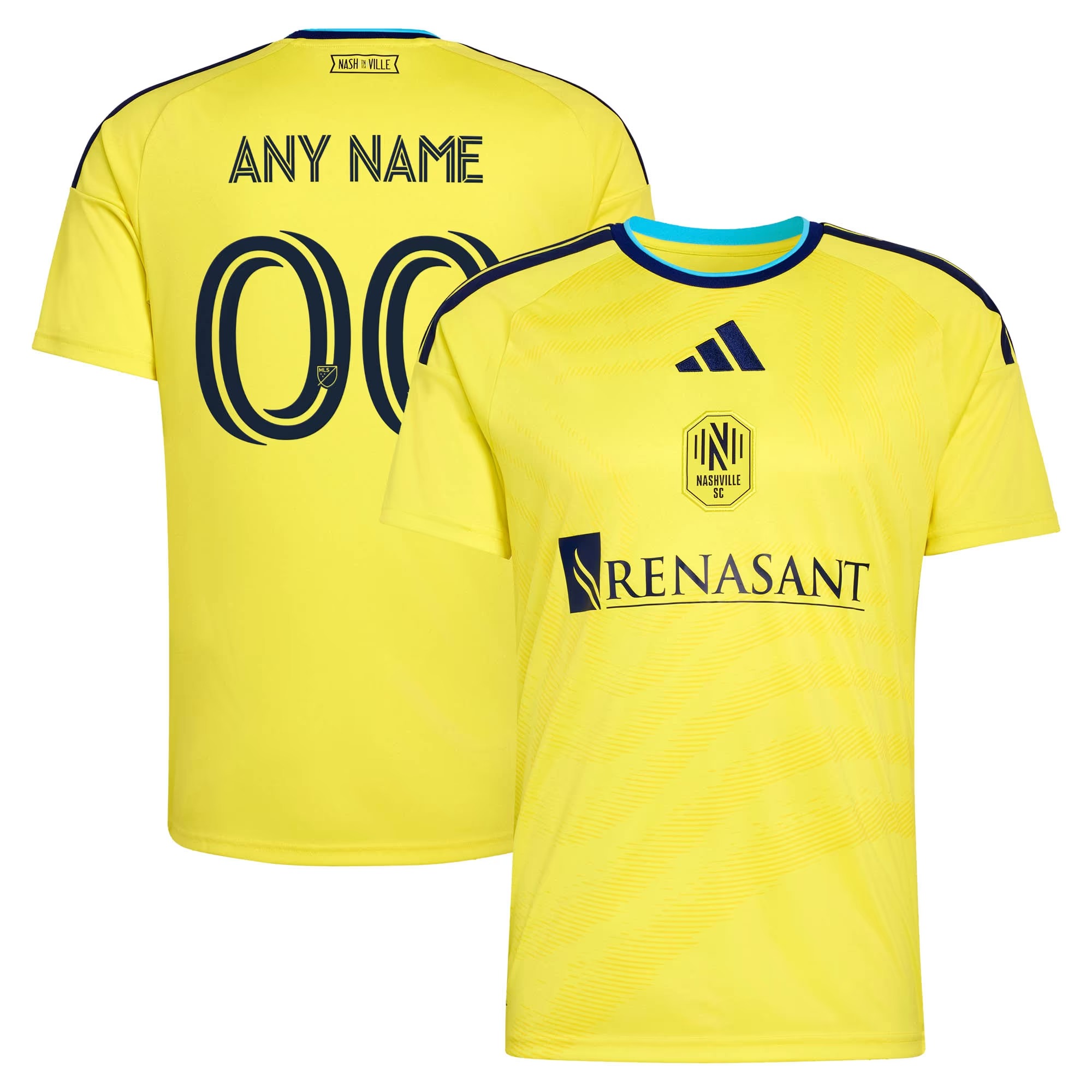 Hunk Wear - Nashville SC adidas 2026 The Reverb Kit Replica Custom Jersey - Yellow