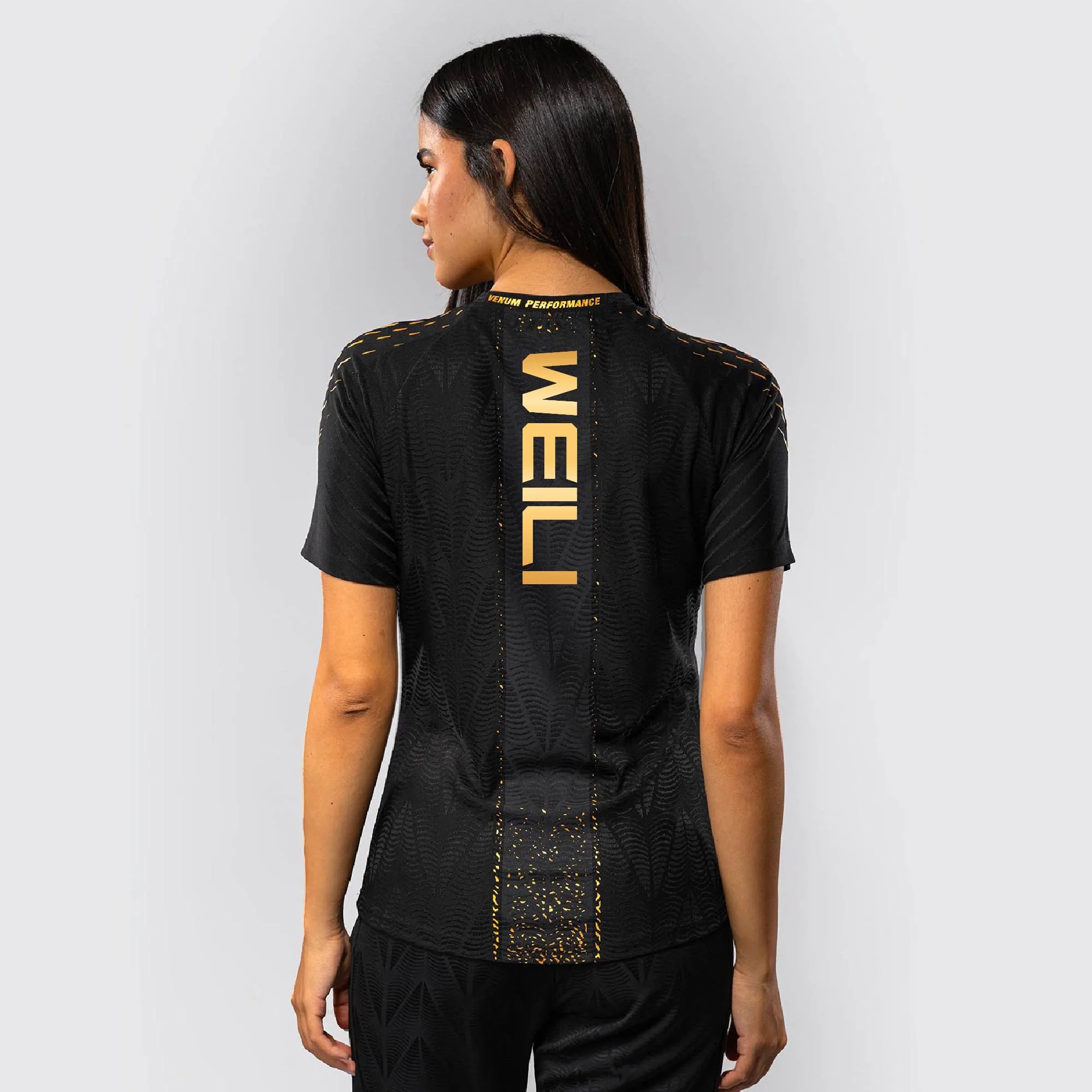 Hunk Wear - Zhang Weili UFC Zenith by Venum Women's Authentic Fight Night Champion Walkout Jersey - Black_Gold