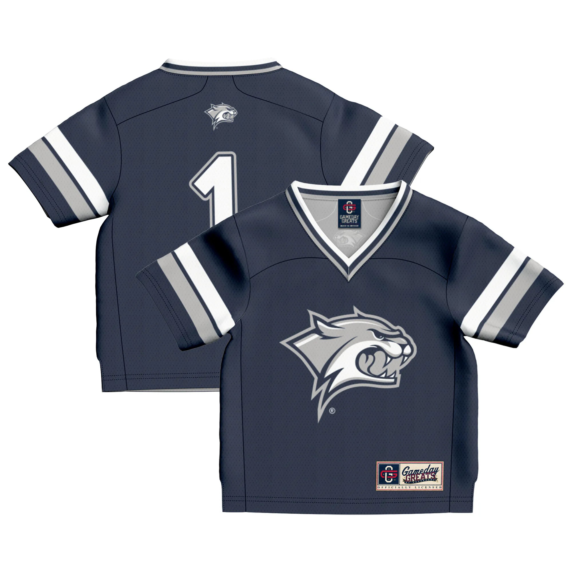 Hunk Wear - #1 New Hampshire Wildcats GameDay Greats Toddler Collegiate Football Fashion Jersey - Navy