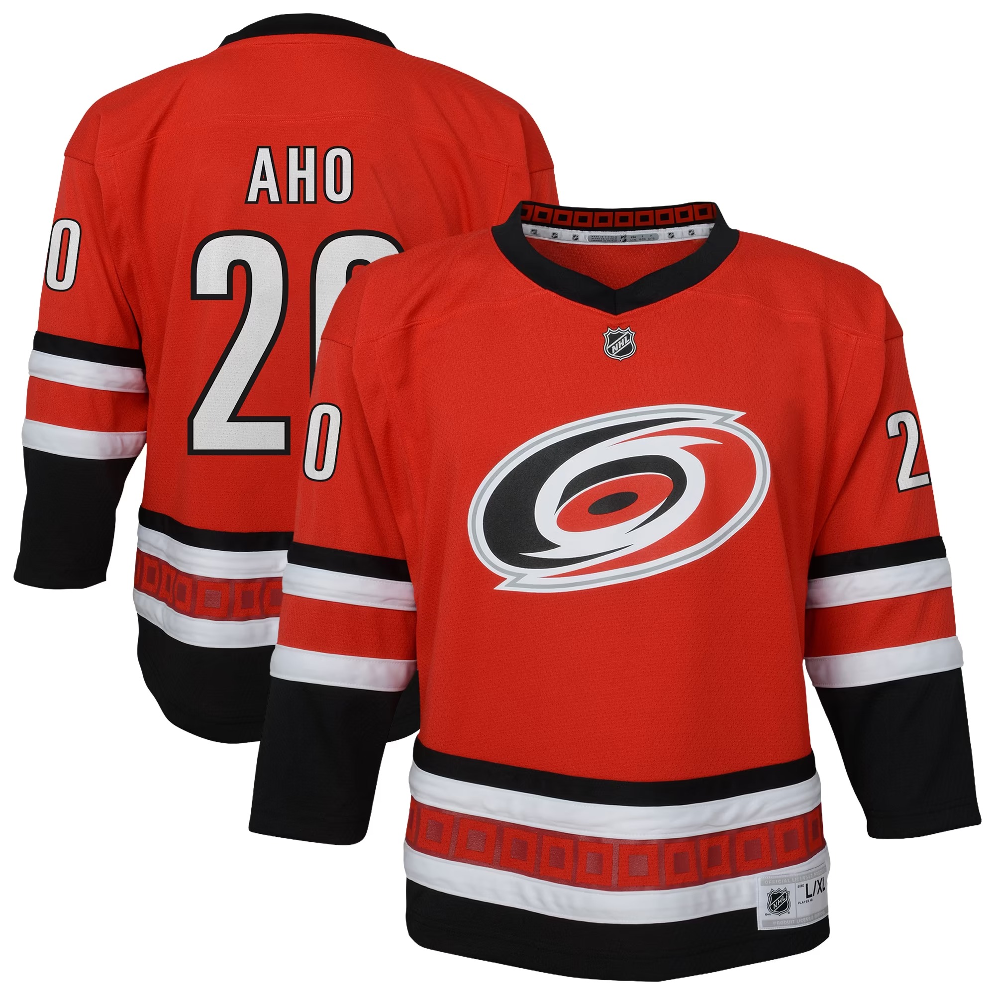 Hunk Wear - Sebastian Aho Carolina Hurricanes Outerstuff Youth Alternate Replica Jersey - Red