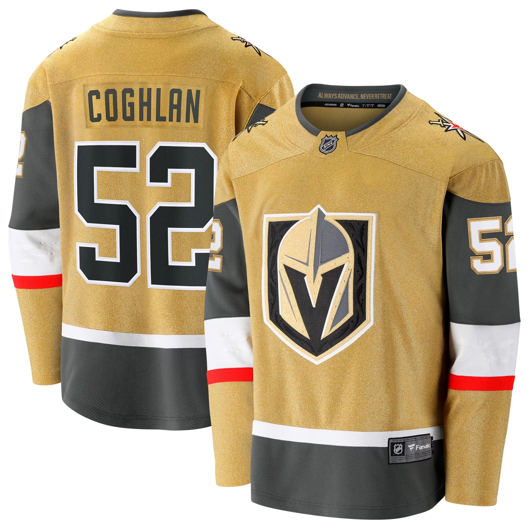 Hunk Wear - Dylan Coghlan Vegas Golden Knights Fanatics Home Breakaway Jersey - Gold