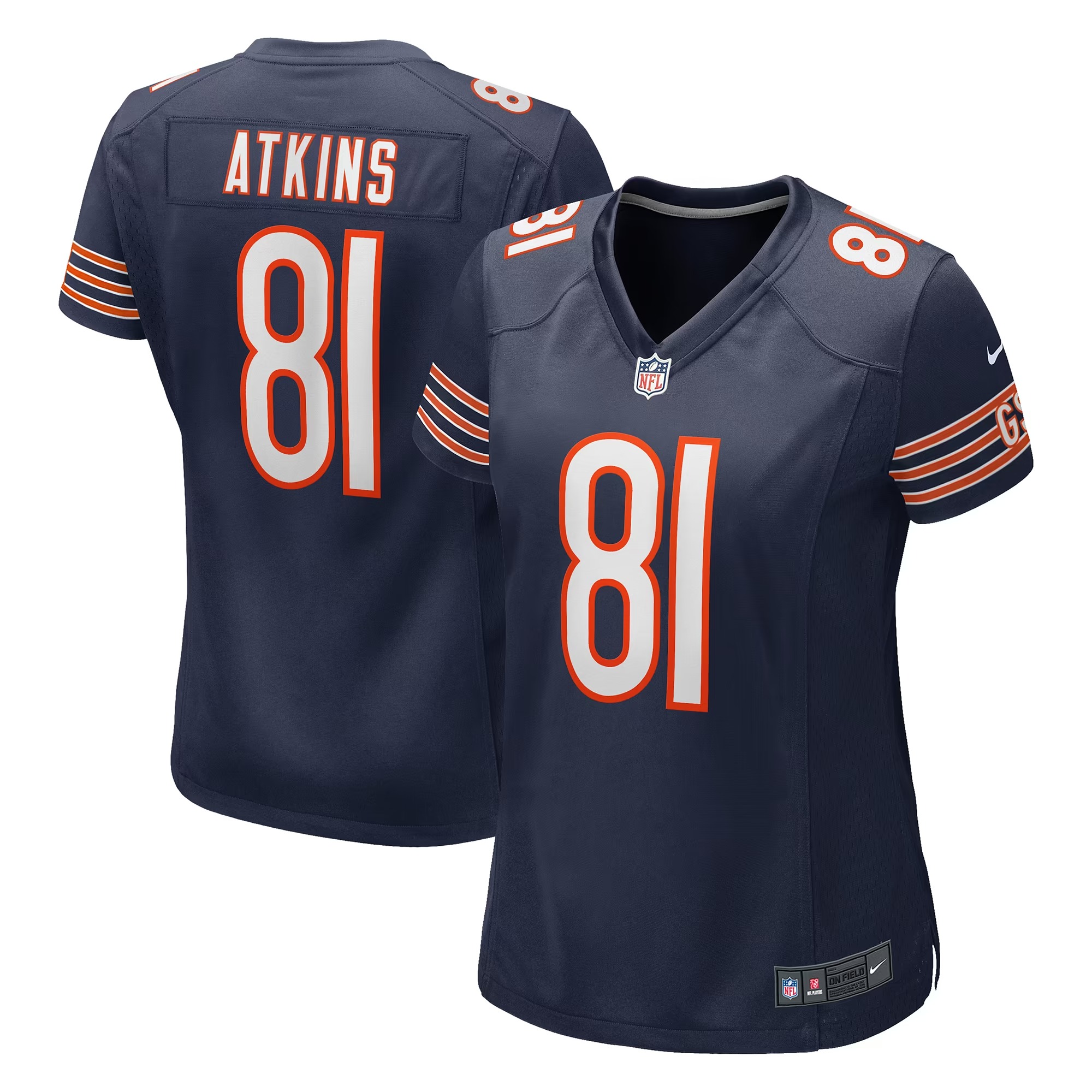 Hunk Wear - Doug Atkins Chicago Bears Nike Women's Game Retired Player Jersey - Navy