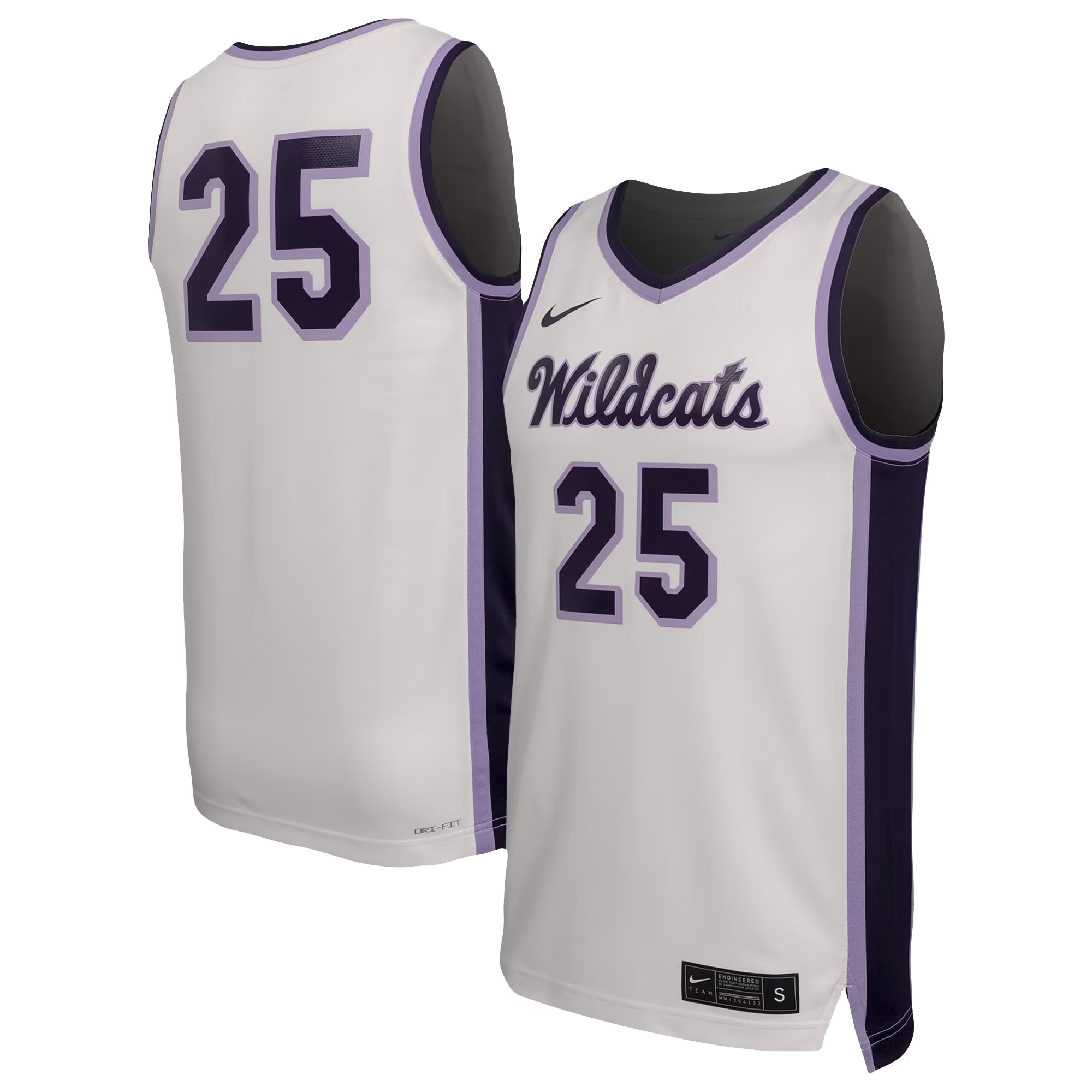 Hunk Wear - #25 Kansas State Wildcats Nike Replica Basketball Jersey - White