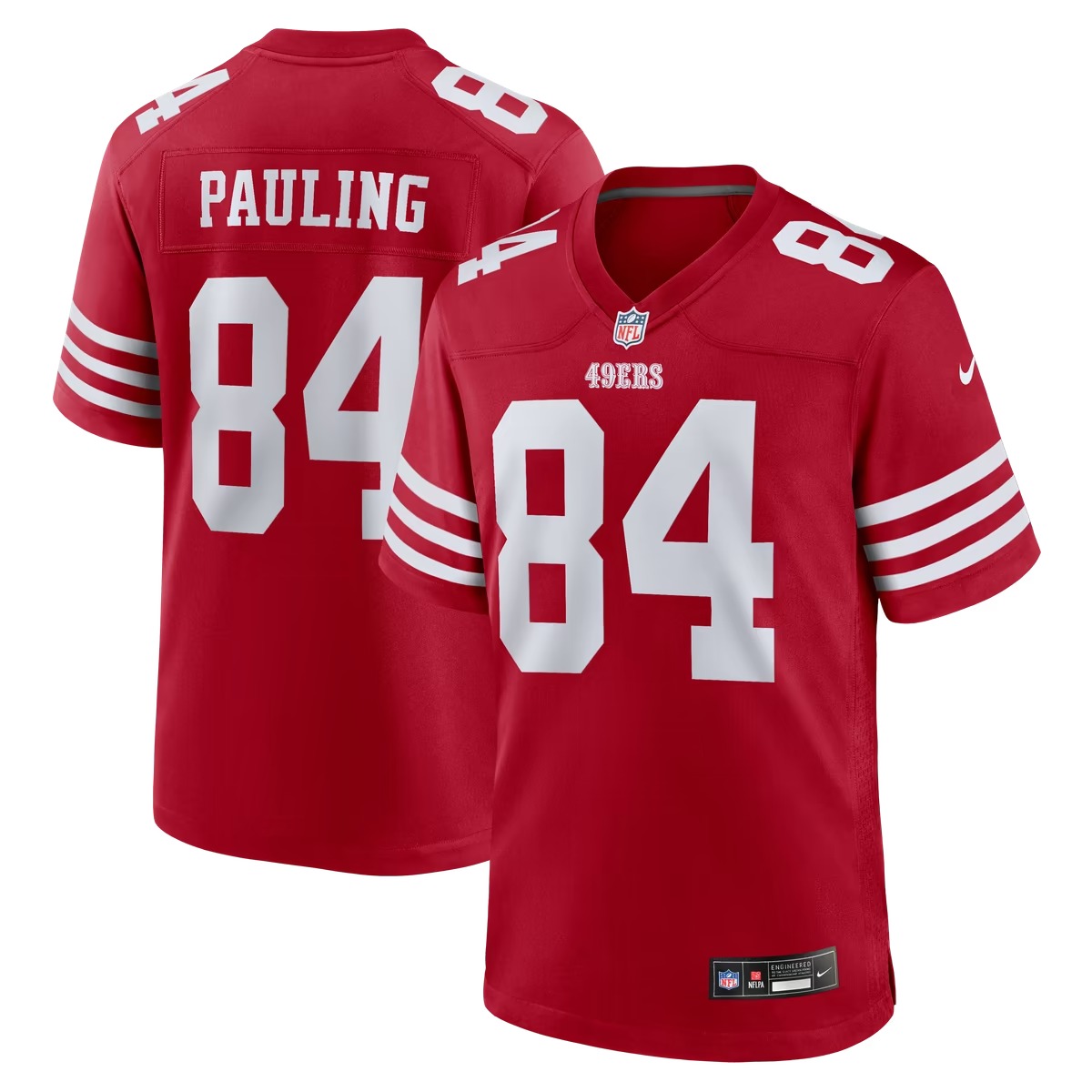 Hunk Wear - Will Pauling San Francisco 49ers Nike Team Game Jersey - Scarlet