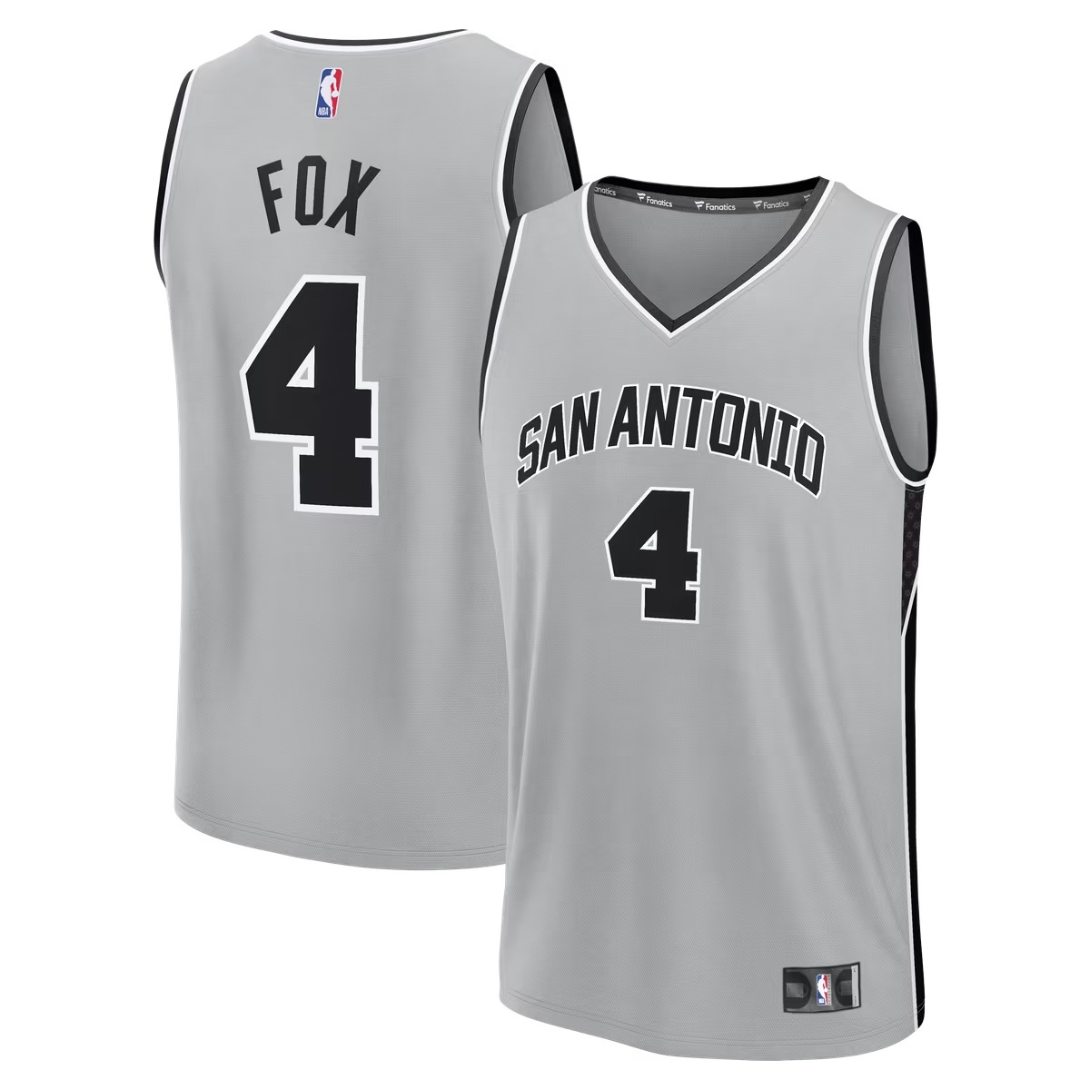 Hunk Wear - De'Aaron Fox San Antonio Spurs Fanatics Youth Fast Break Jersey - Statement Edition - Silver