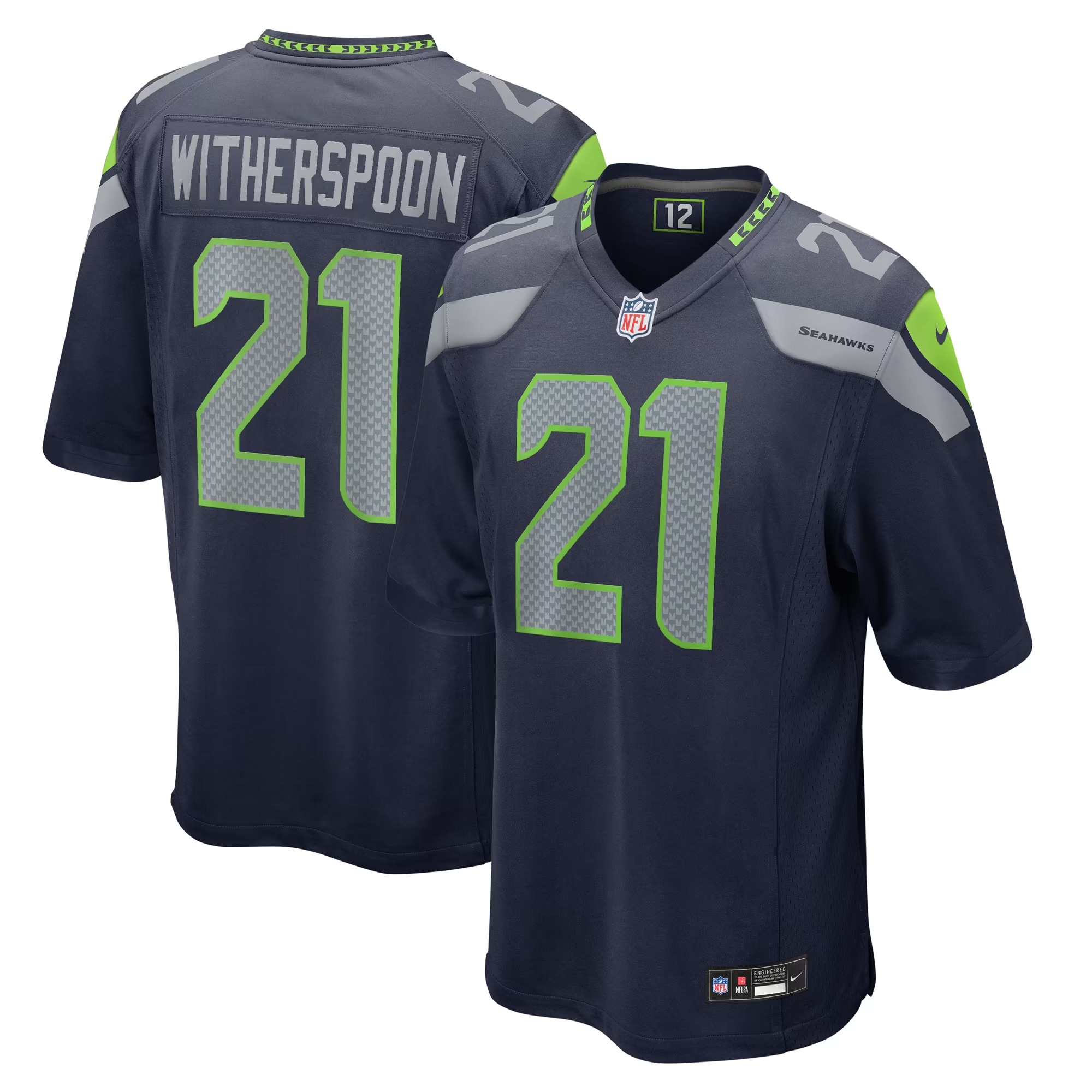 Hunk Wear - Devon Witherspoon Seattle Seahawks Nike Game Jersey - College Navy