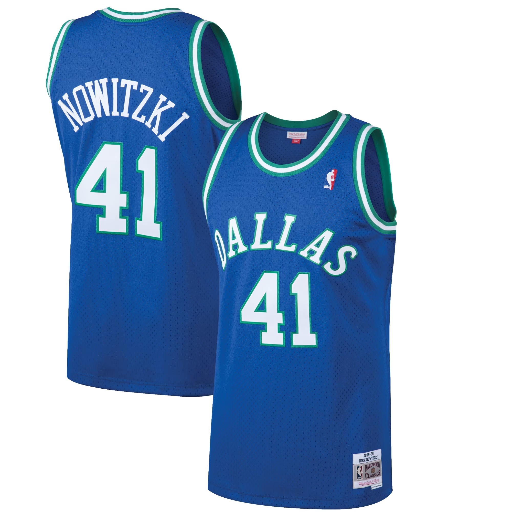 Hunk Wear - Dirk Nowitzki Dallas Mavericks Mitchell & Ness 1998_99 Hardwood Classics Swingman Jersey - Blue