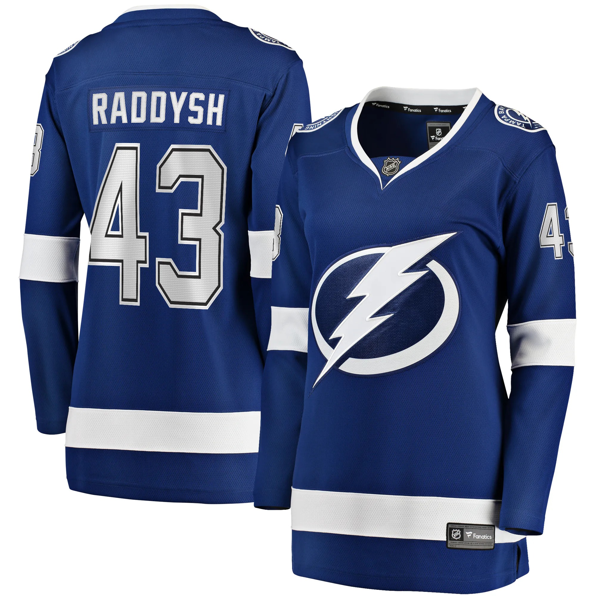 Hunk Wear - Darren Raddysh Tampa Bay Lightning Fanatics Women's Home Breakaway Jersey - Blue