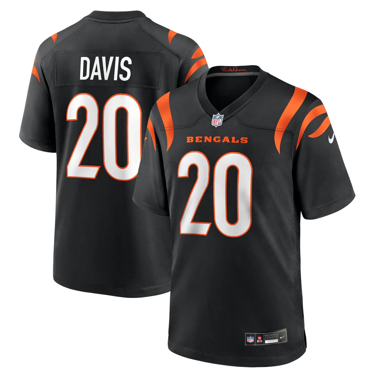 Hunk Wear - Tacario Davis Cincinnati Bengals Nike Team Game Jersey - Black