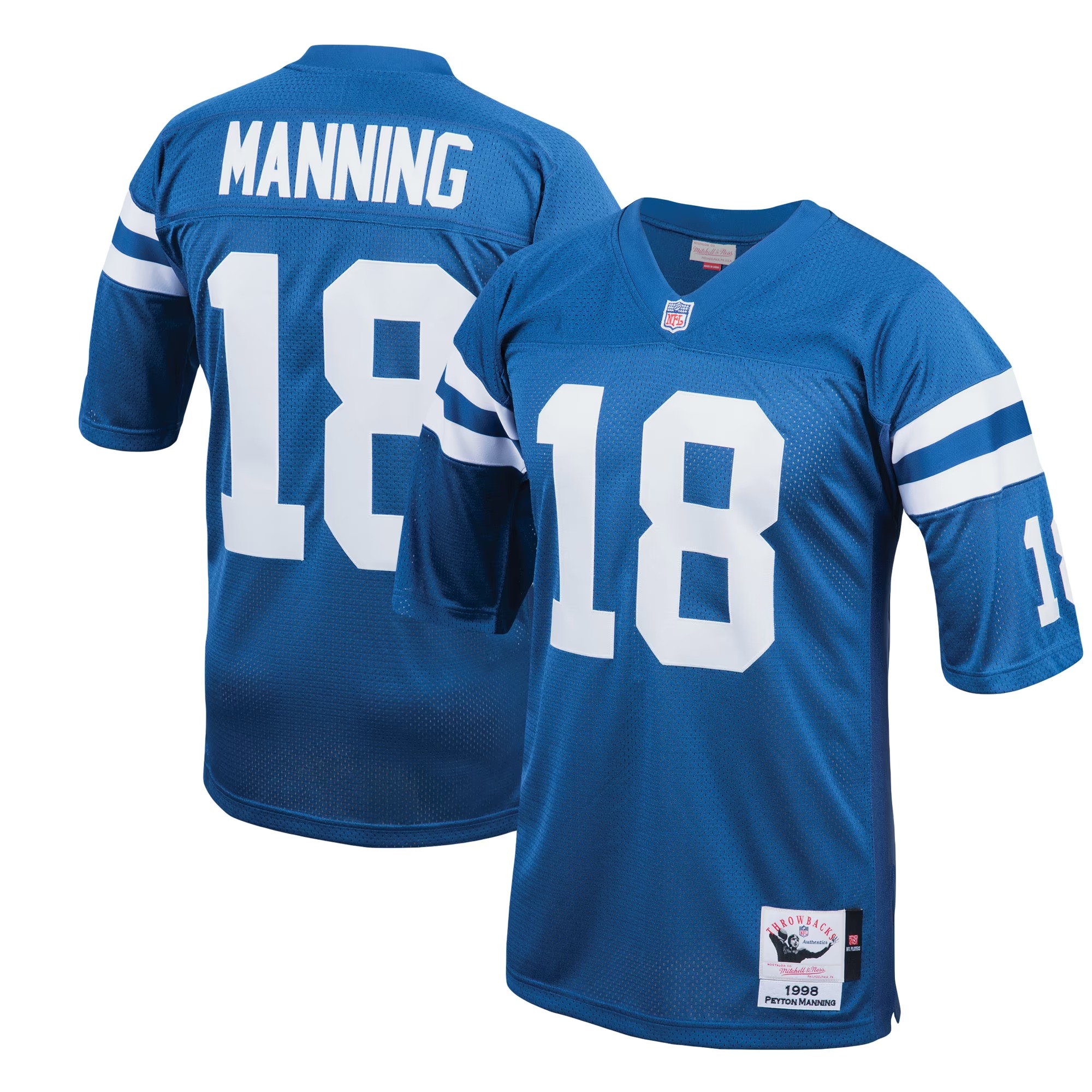 Hunk Wear - Peyton Manning Indianapolis Colts 1998 Mitchell & Ness Authentic Throwback Retired Player Jersey - Royal