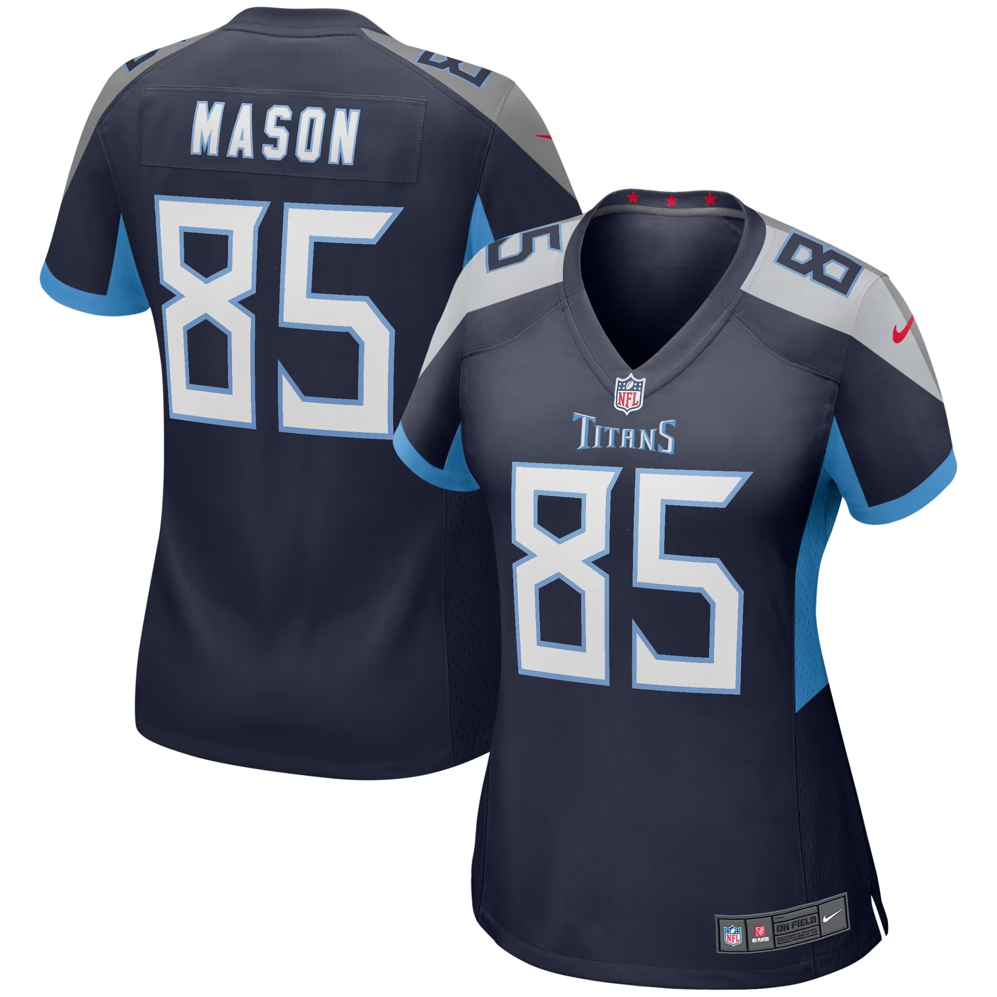 Hunk Wear - Derrick Mason Tennessee Titans Nike Women's Game Retired Player Jersey - Navy