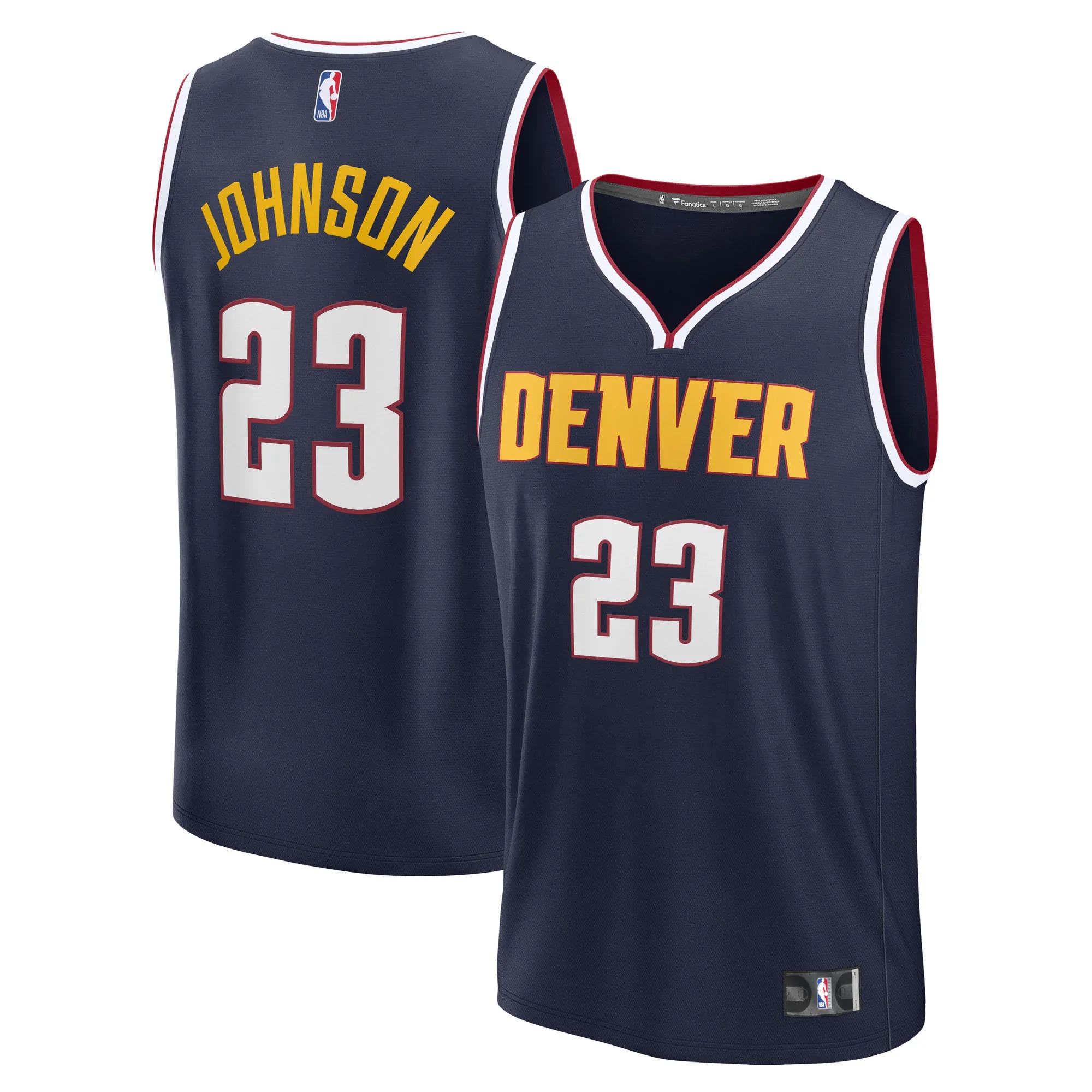 Hunk Wear - Cameron Johnson Denver Nuggets Fanatics Fast Break Replica Jersey - Navy - Icon Edition