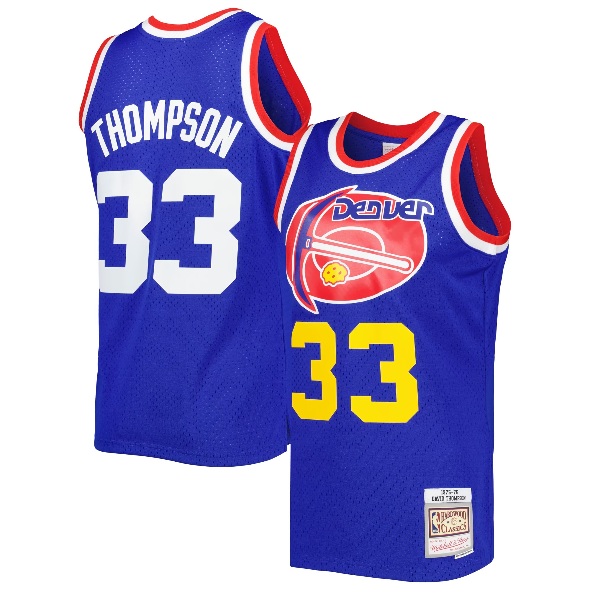 Hunk Wear - David Thompson Denver Nuggets Mitchell & Ness Hardwood Classics 1975_76 Swingman Jersey - Royal