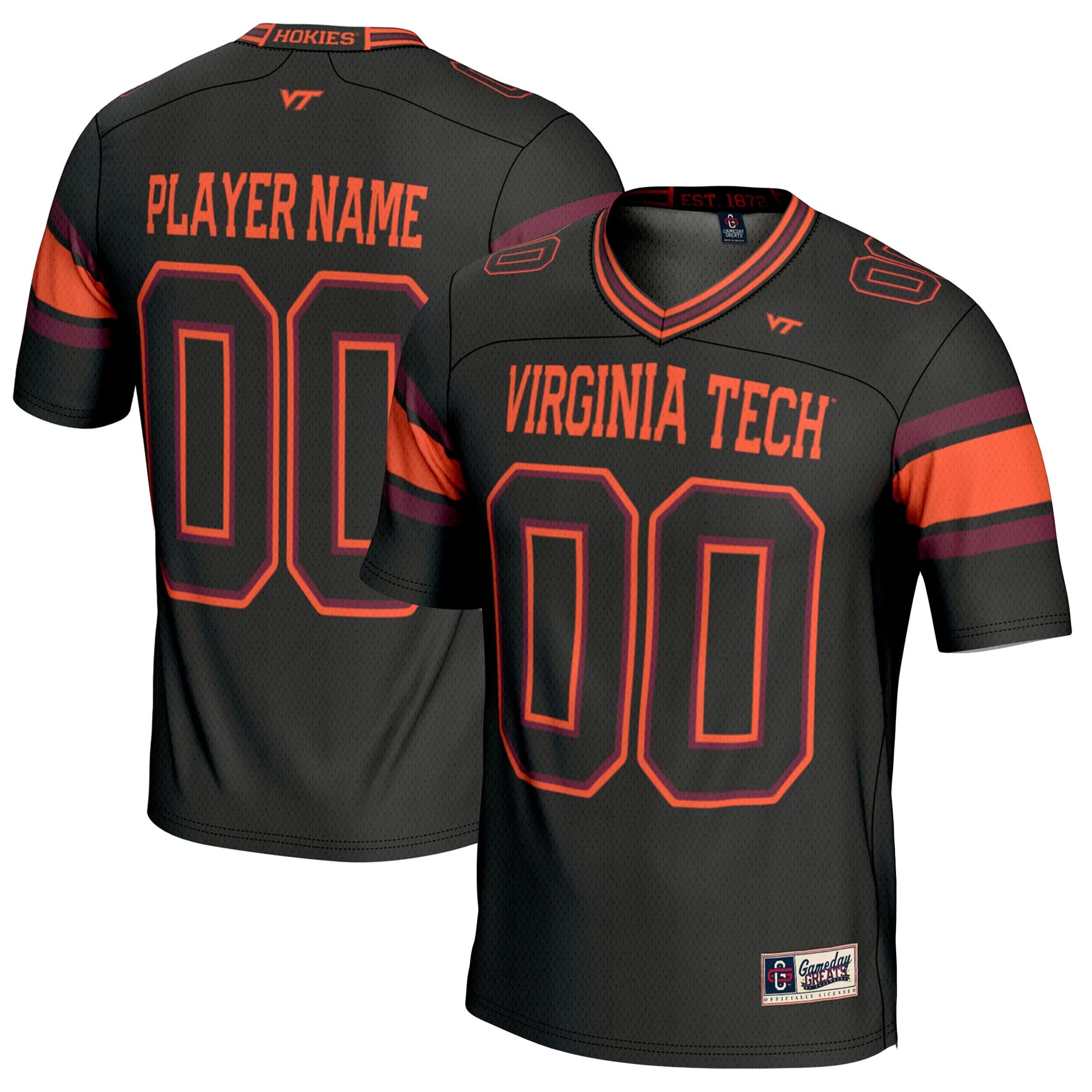 Hunk Wear - Virginia Tech Hokies GameDay Greats Youth NIL Pick-A-Player Football Jersey - Black