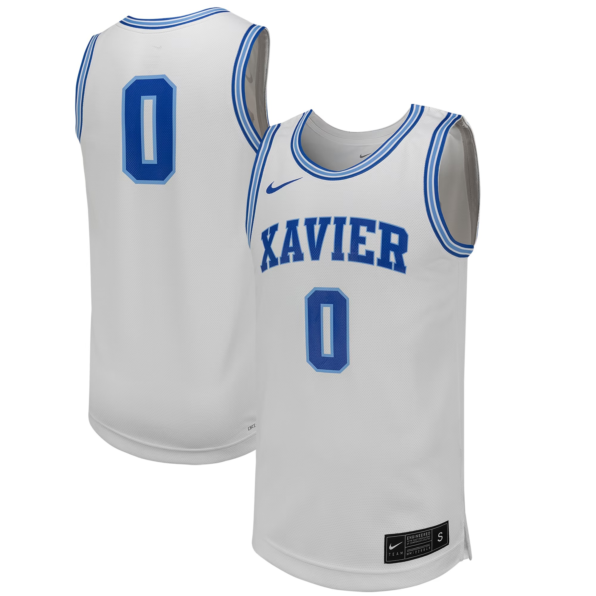 Hunk Wear - #0 Xavier Musketeers Nike Replica Basketball Jersey - White