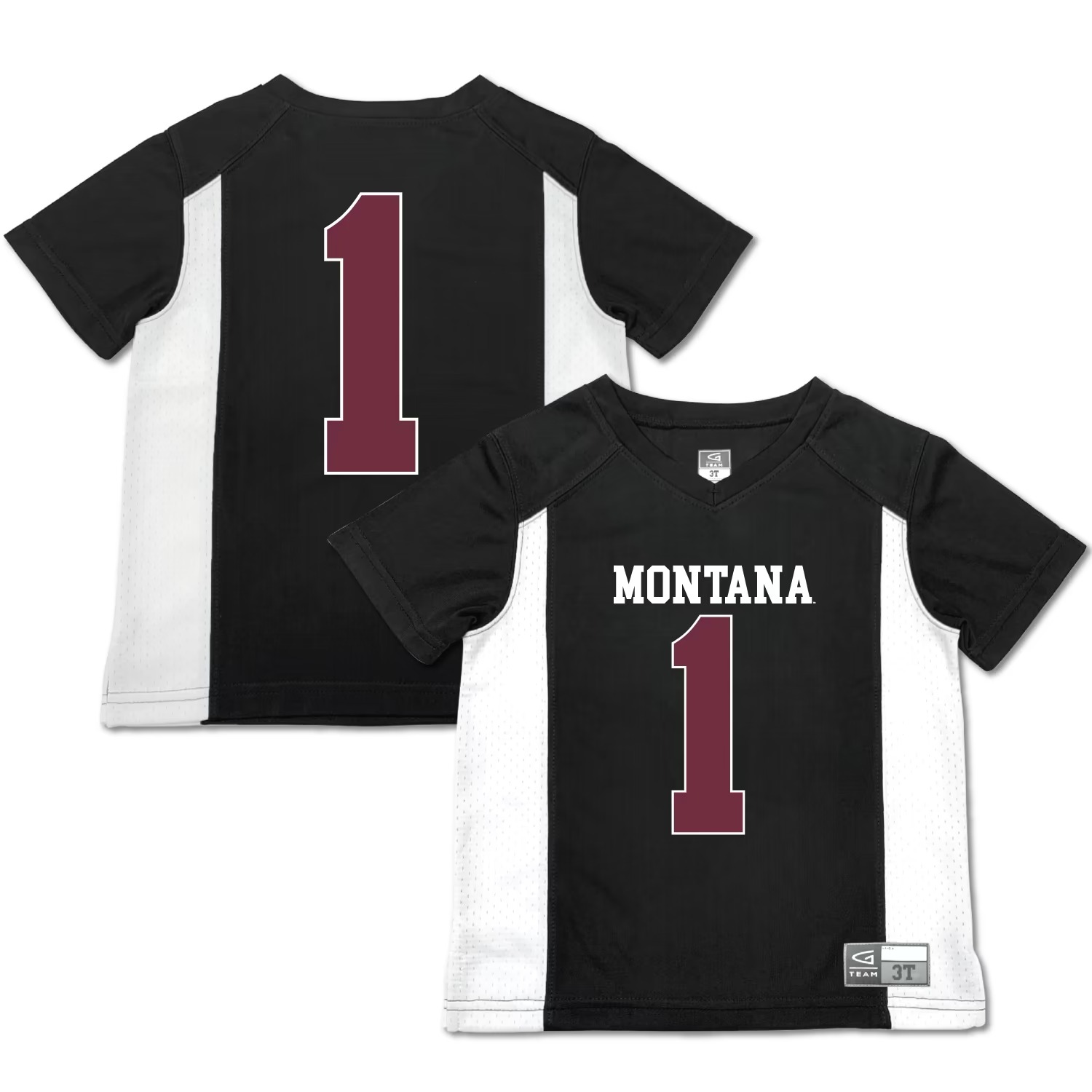 Hunk Wear - #1 Montana Grizzlies Garb Toddler Football Jersey - Black