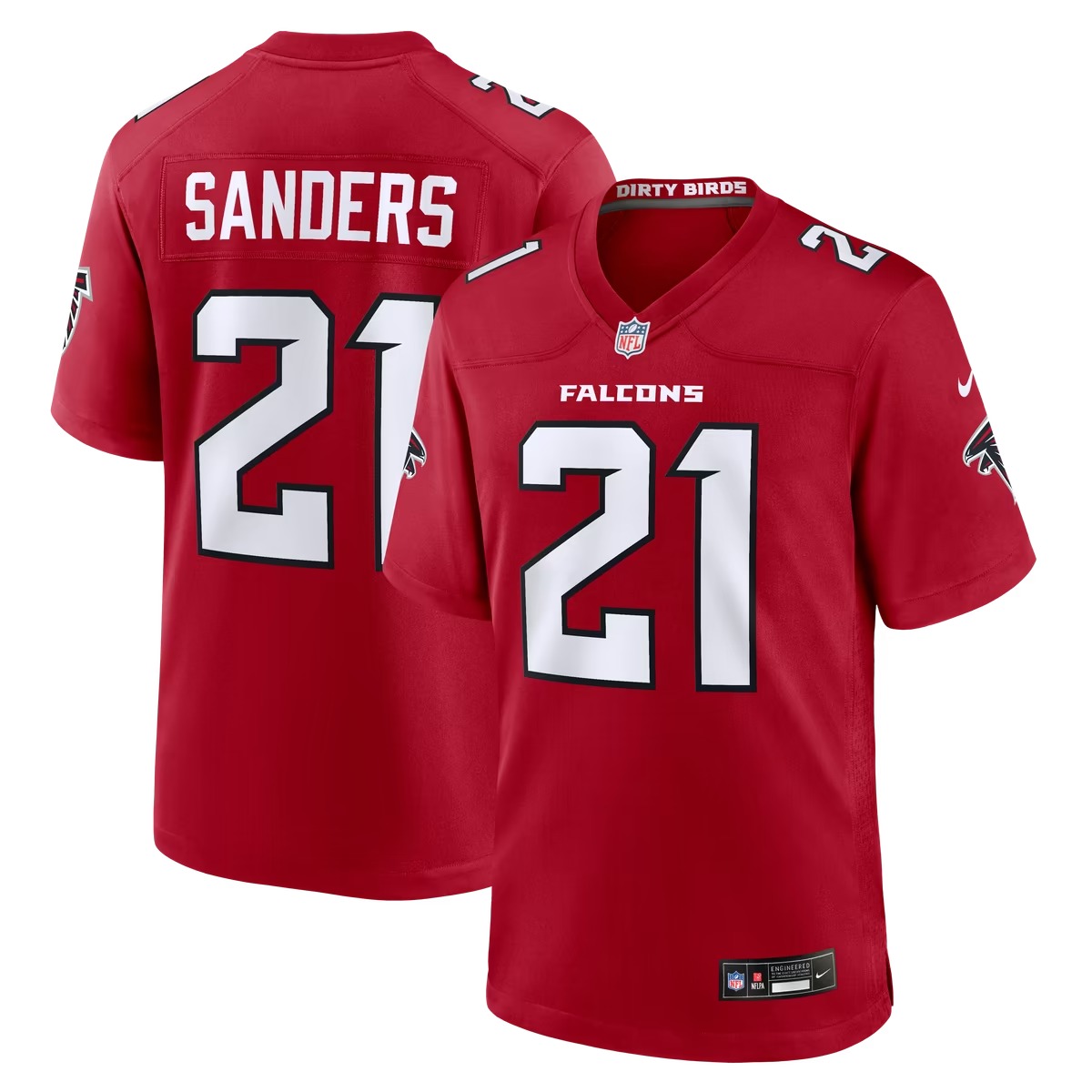 Hunk Wear - Deion Sanders Atlanta Falcons Nike Retired Player Game Jersey - Red