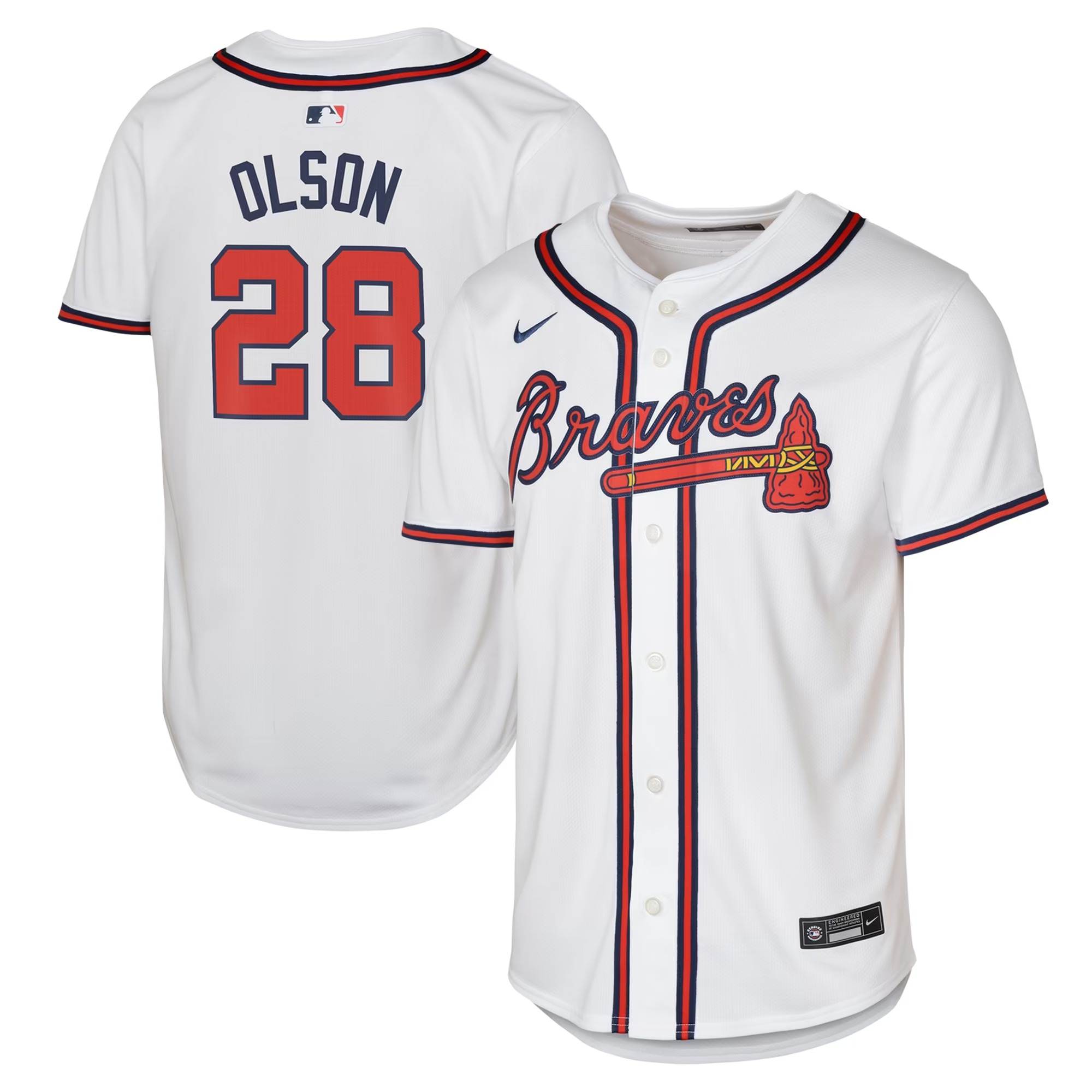 Hunk Wear - Matt Olson Atlanta Braves Nike Youth Home Limited Player Jersey - White