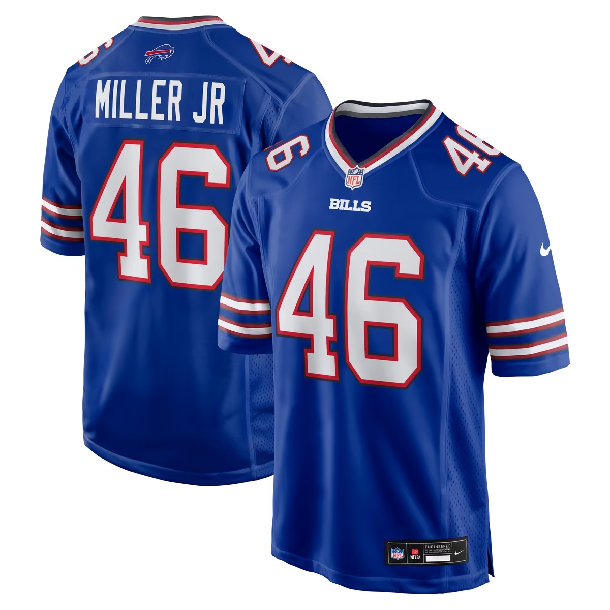 Hunk Wear - DJ Miller Jr. Buffalo Bills Nike Team Game Jersey - Royal