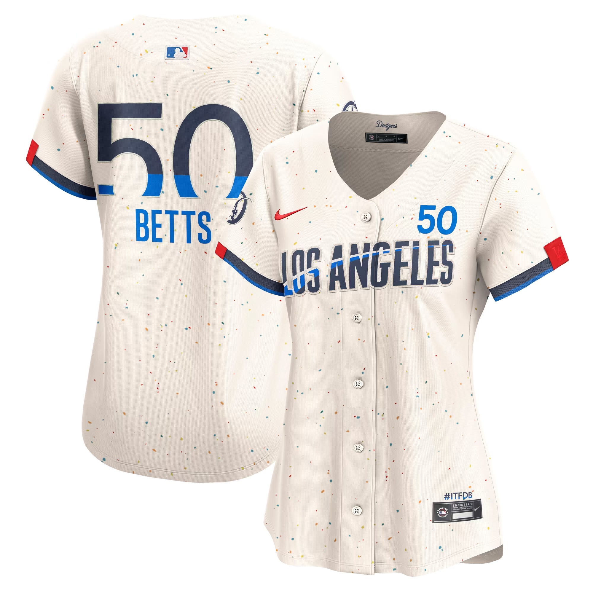 Hunk Wear - Mookie Betts Los Angeles Dodgers Nike Women's City Connect Limited Jersey – Cream