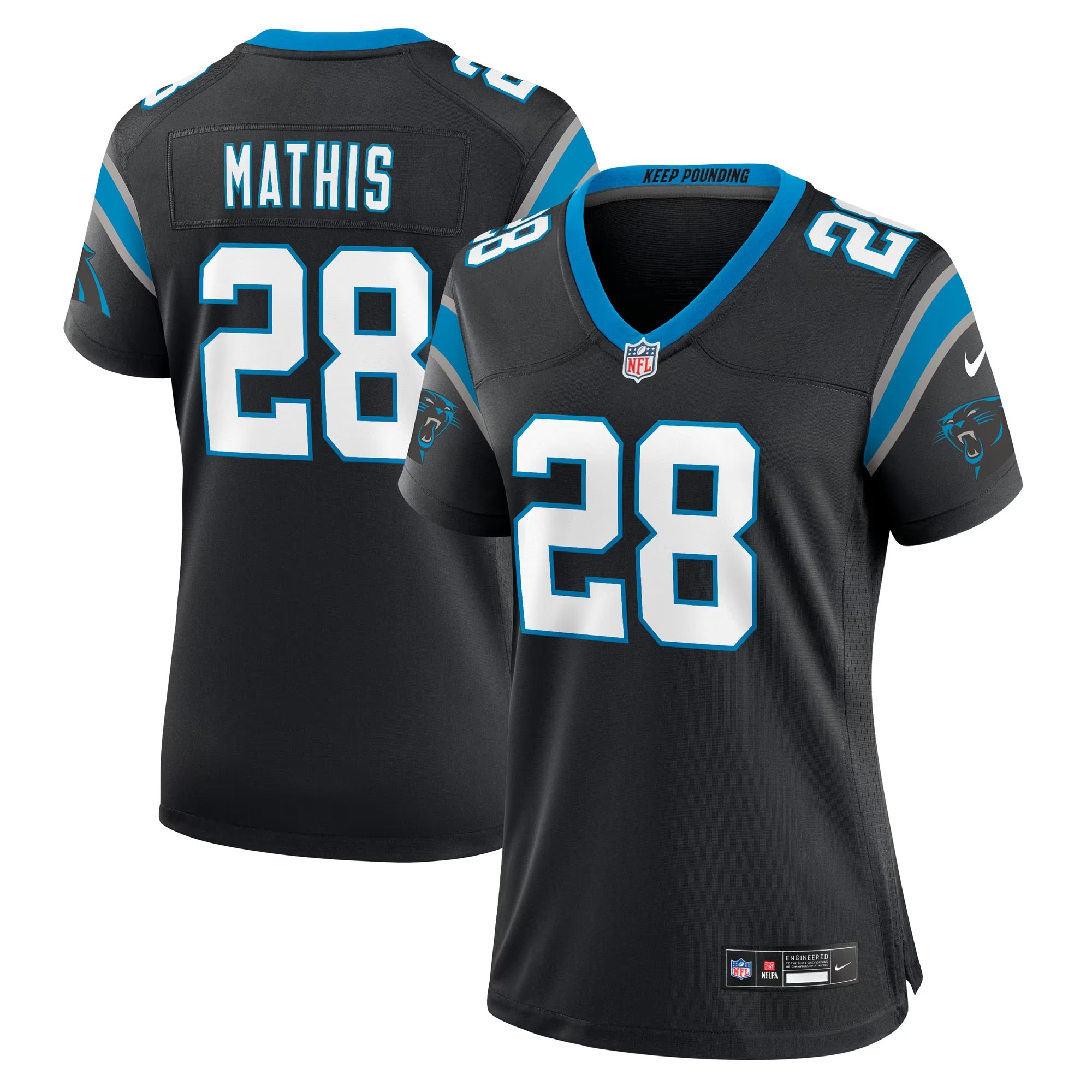 Hunk Wear - Damarri Mathis Carolina Panthers Nike Women's Team Game Jersey - Black