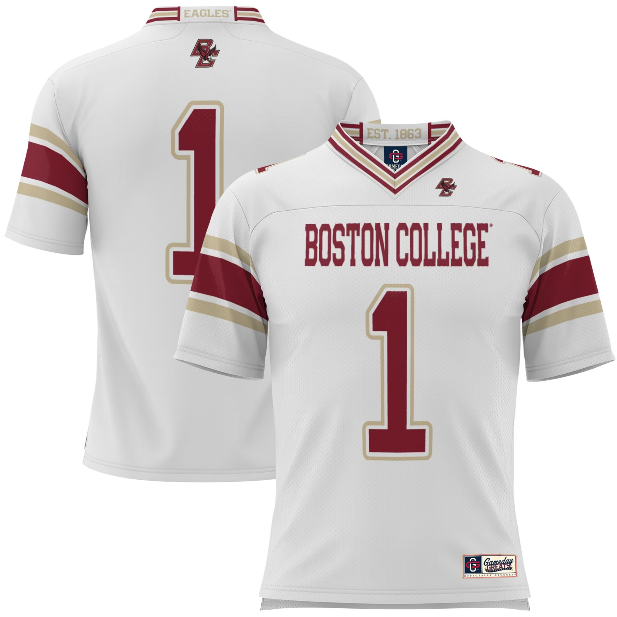 Hunk Wear - #1 Boston College Eagles GameDay Greats Football Jersey - White