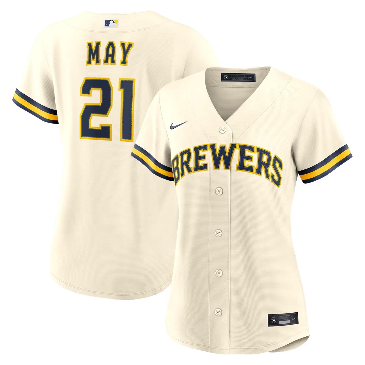 Hunk Wear - Dustin May Milwaukee Brewers Nike Women's Home Replica Jersey - Cream