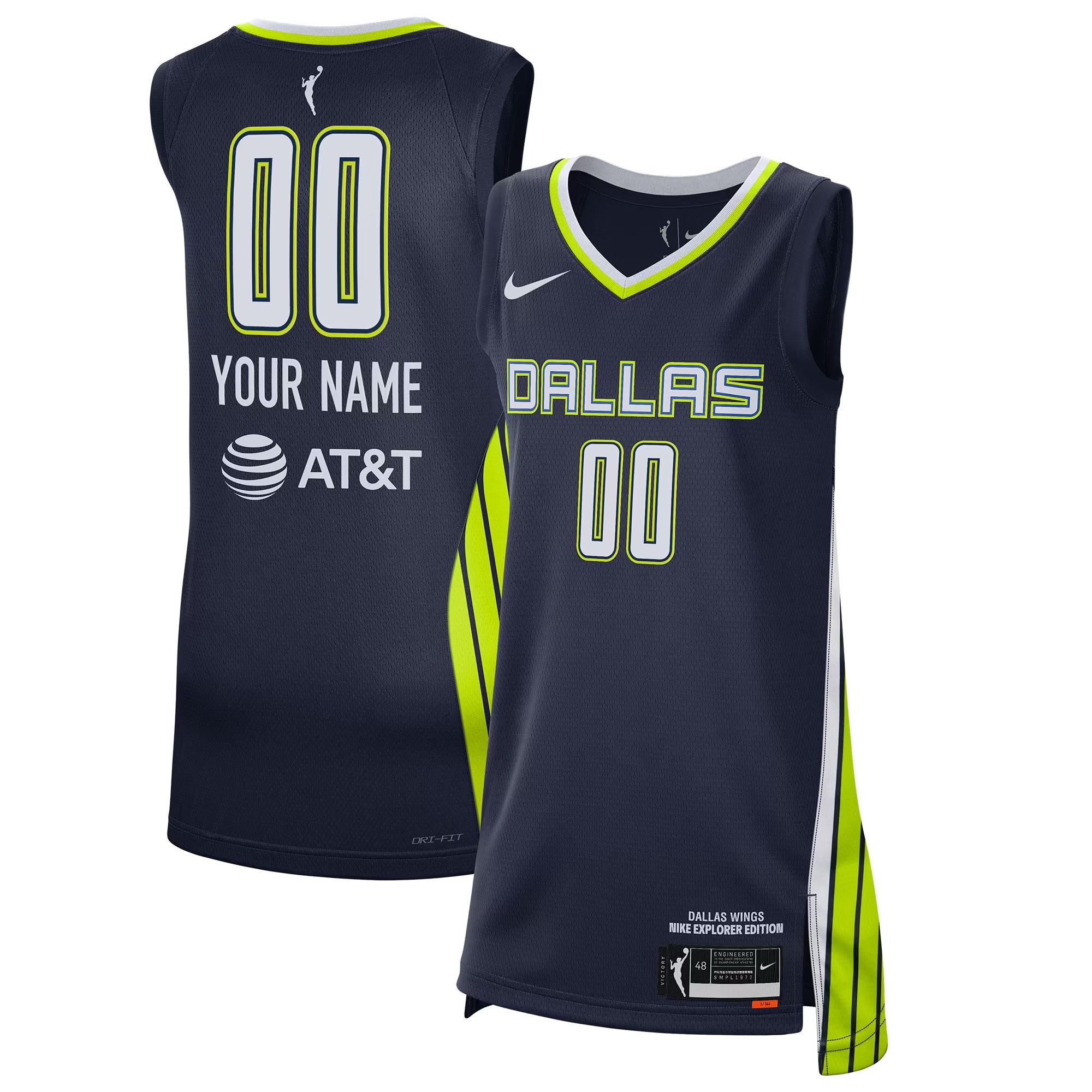 Hunk Wear - Dallas Wings Nike Unisex 2021 Explorer Edition Victory Custom Jersey - Navy