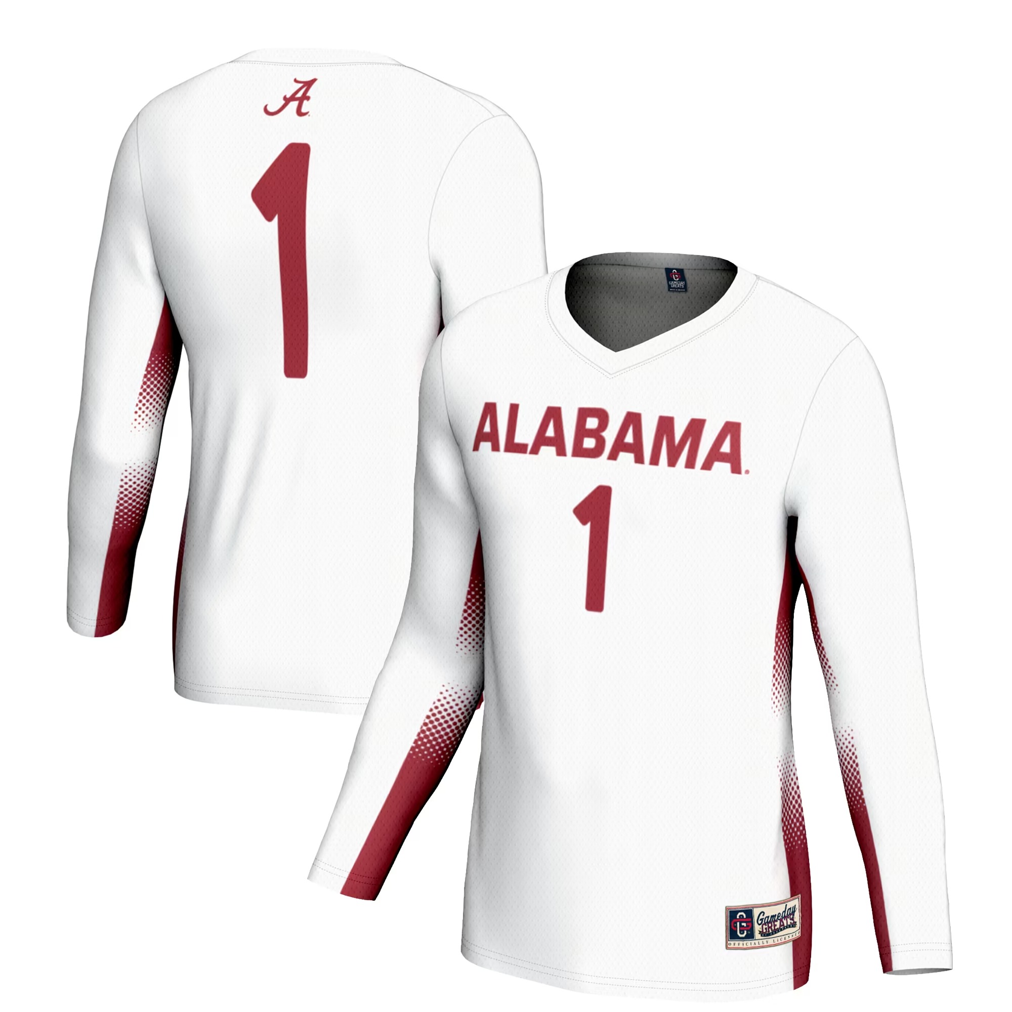 Hunk Wear - #1 Alabama Crimson Tide GameDay Greats Youth Lightweight Volleyball Fashion Jersey ' White