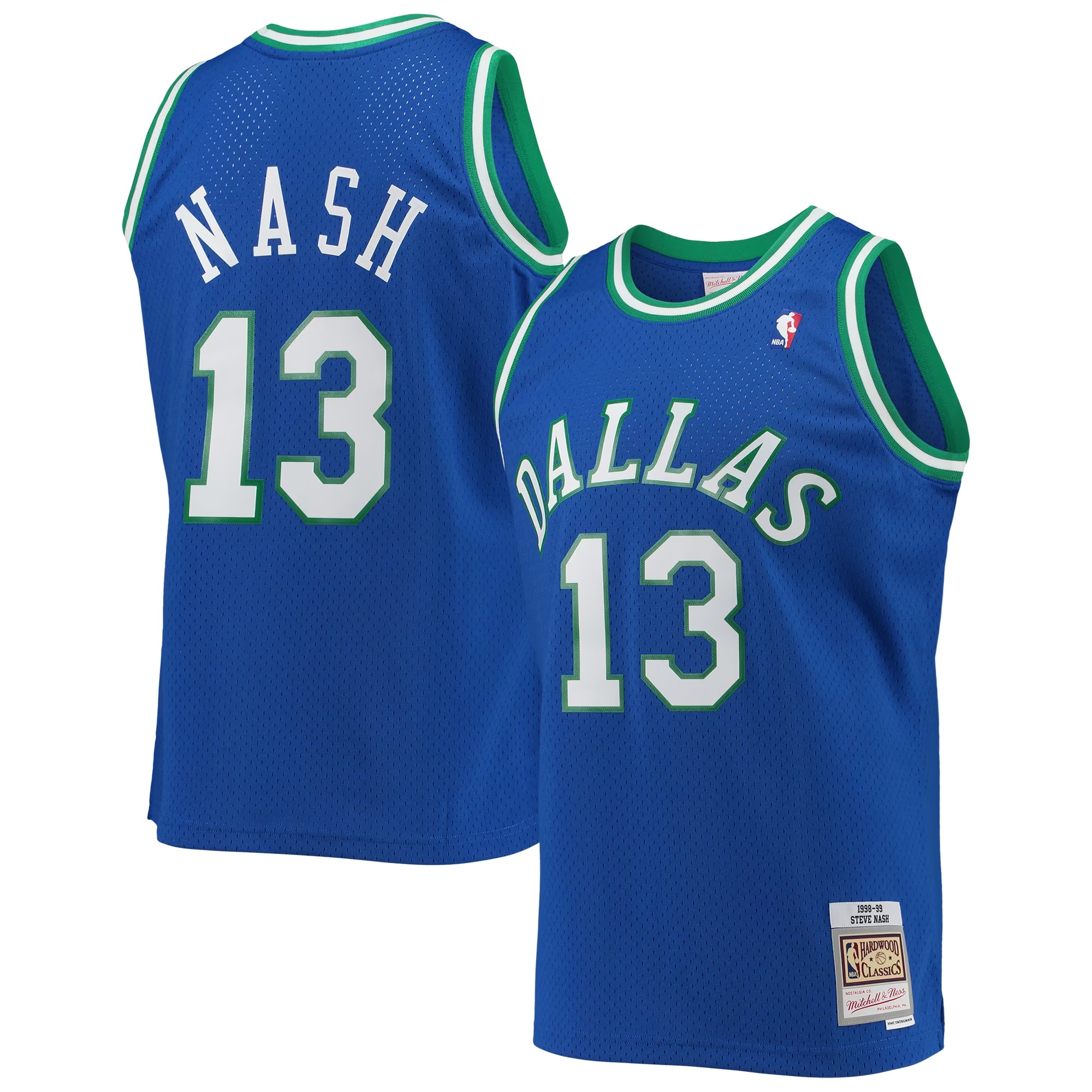 Hunk Wear - Steve Nash Dallas Mavericks Mitchell & Ness 1998_99 Hardwood Classics Swingman Jersey - Blue