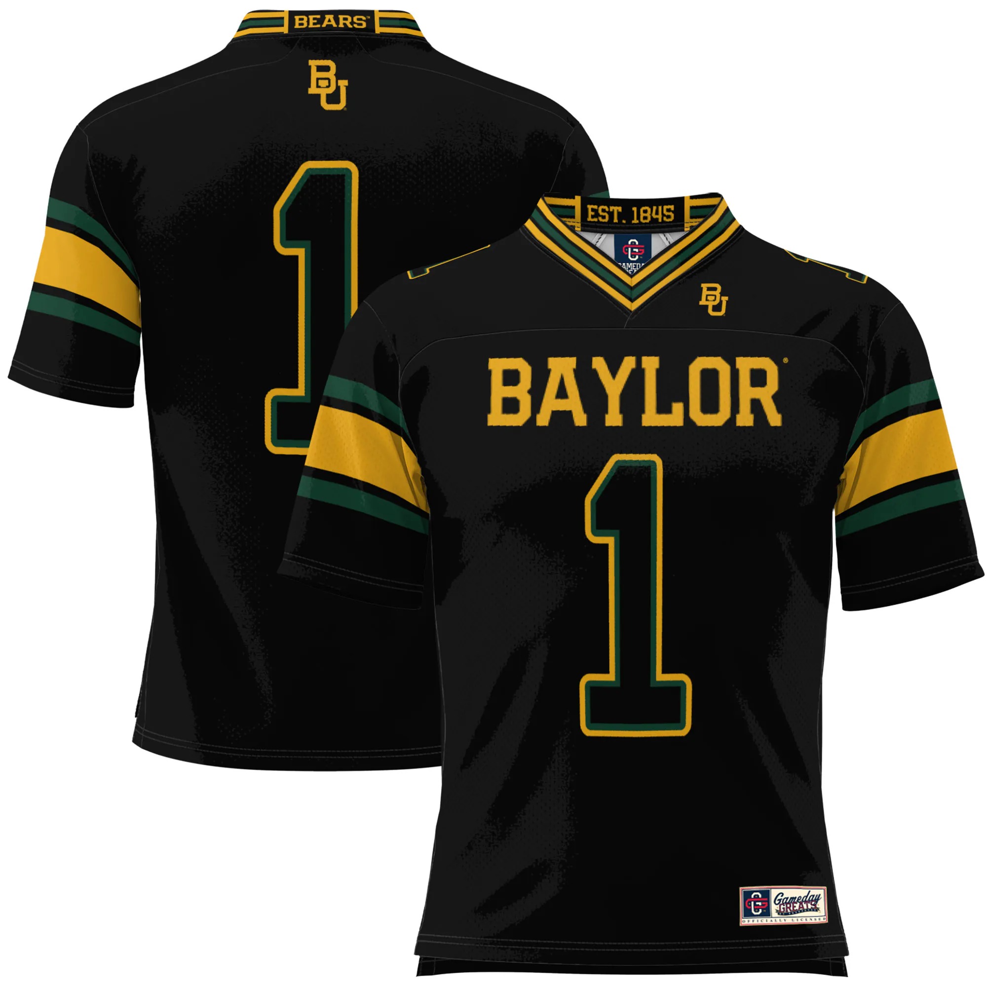 Hunk Wear - #1 Baylor Bears GameDay Greats Youth Football Jersey - Black