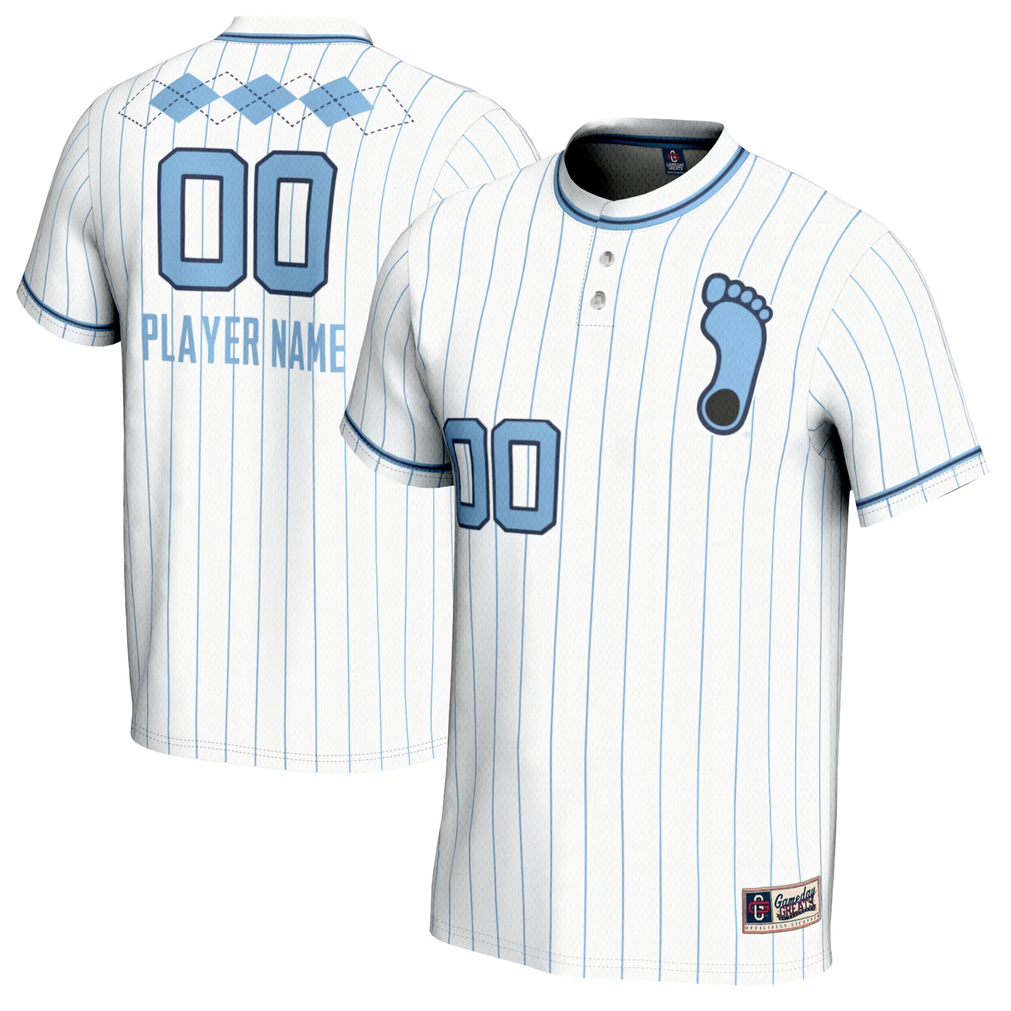 Hunk Wear - North Carolina Tar Heels GameDay Greats Unisex NIL Pick-A-Player Lightweight Softball Jersey - White