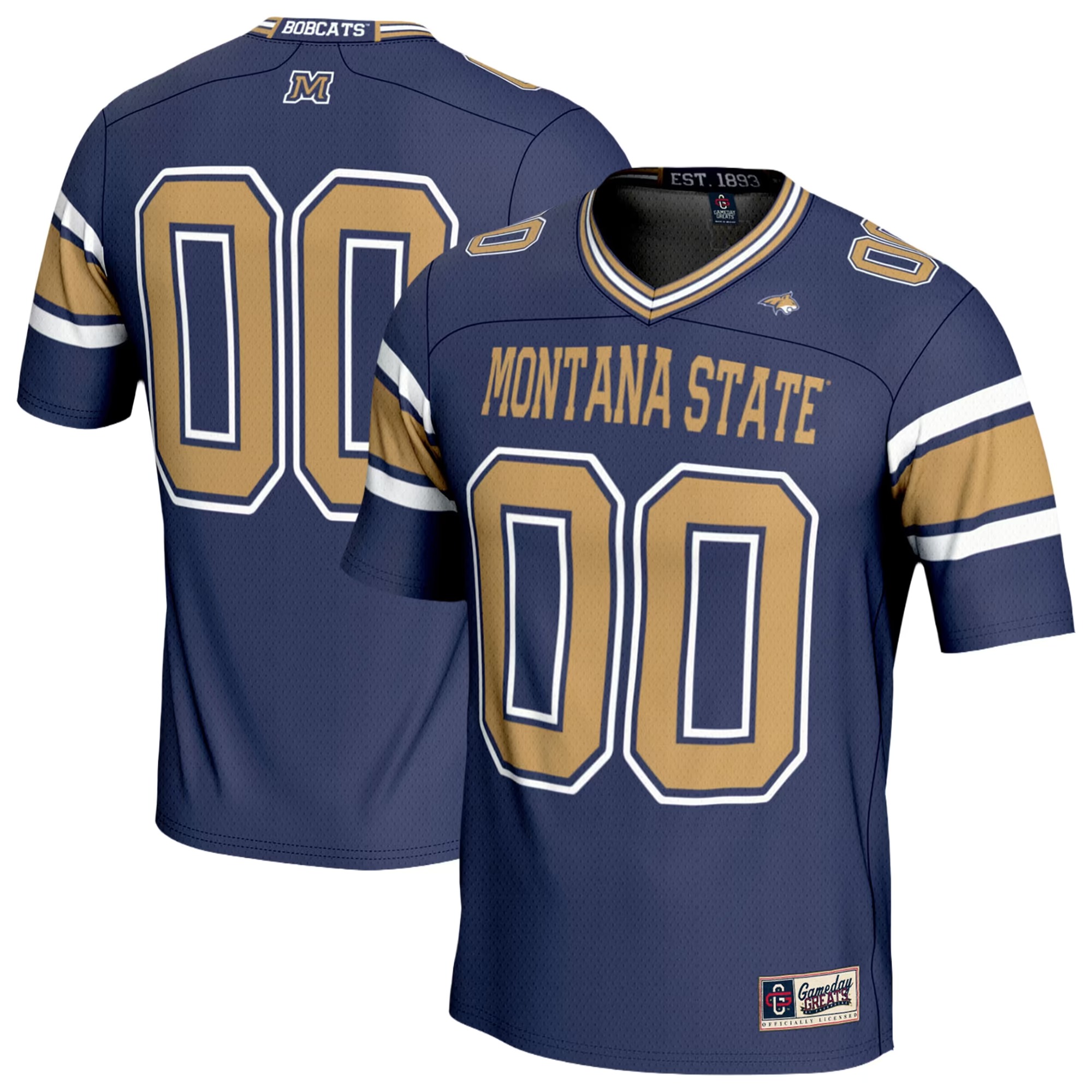 Hunk Wear - Montana State Bobcats GameDay Greats Unisex Lightweight Football Fashion Jersey - Navy