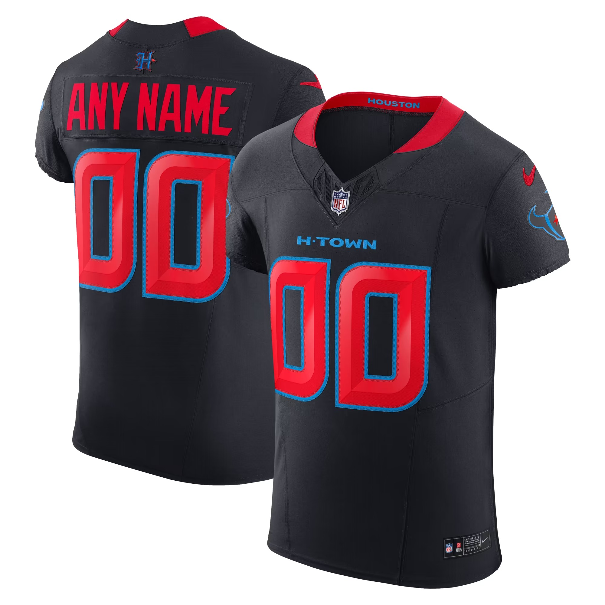 Hunk Wear - Houston Texans Nike Alternate Vapor F.U.S.E. Elite Custom Jersey - Navy