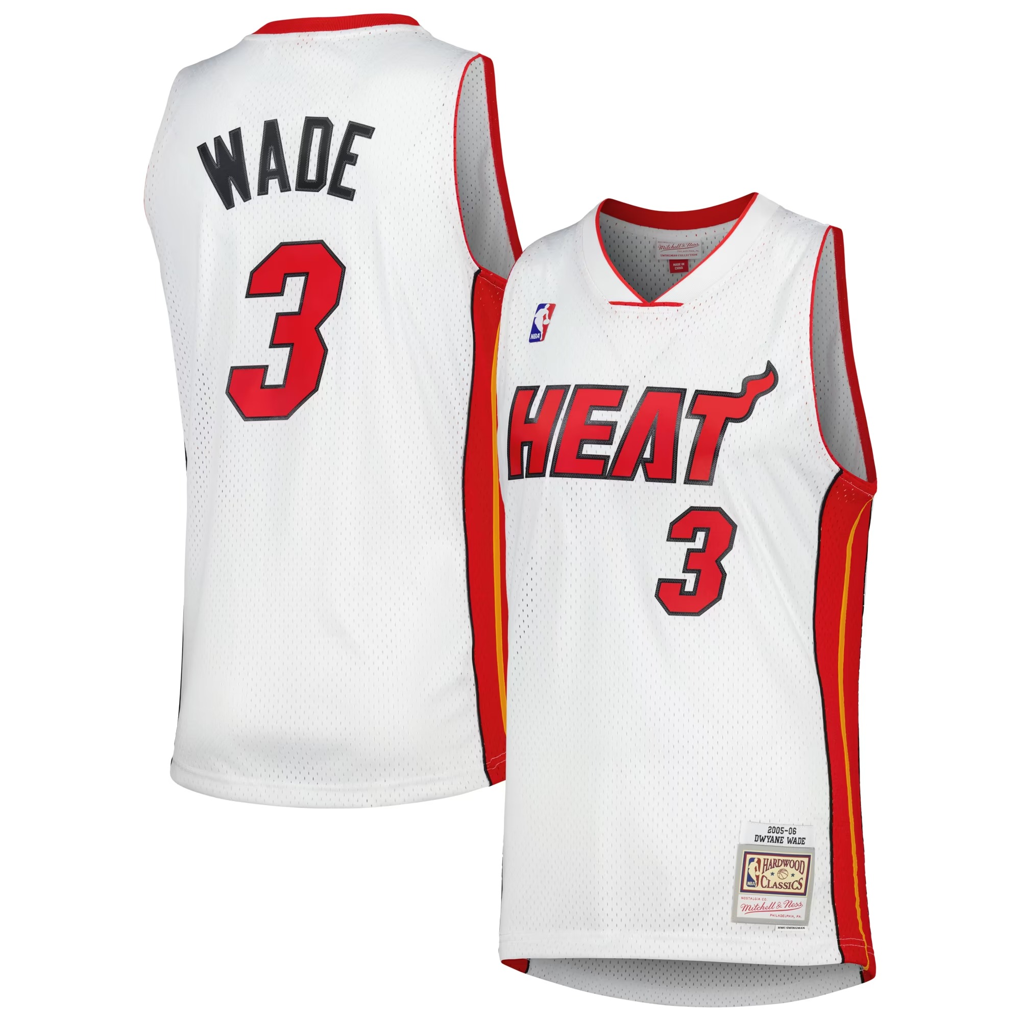 Hunk Wear - Dwyane Wade Miami Heat Mitchell & Ness 2005_06 Hardwood Classics Swingman Jersey - White