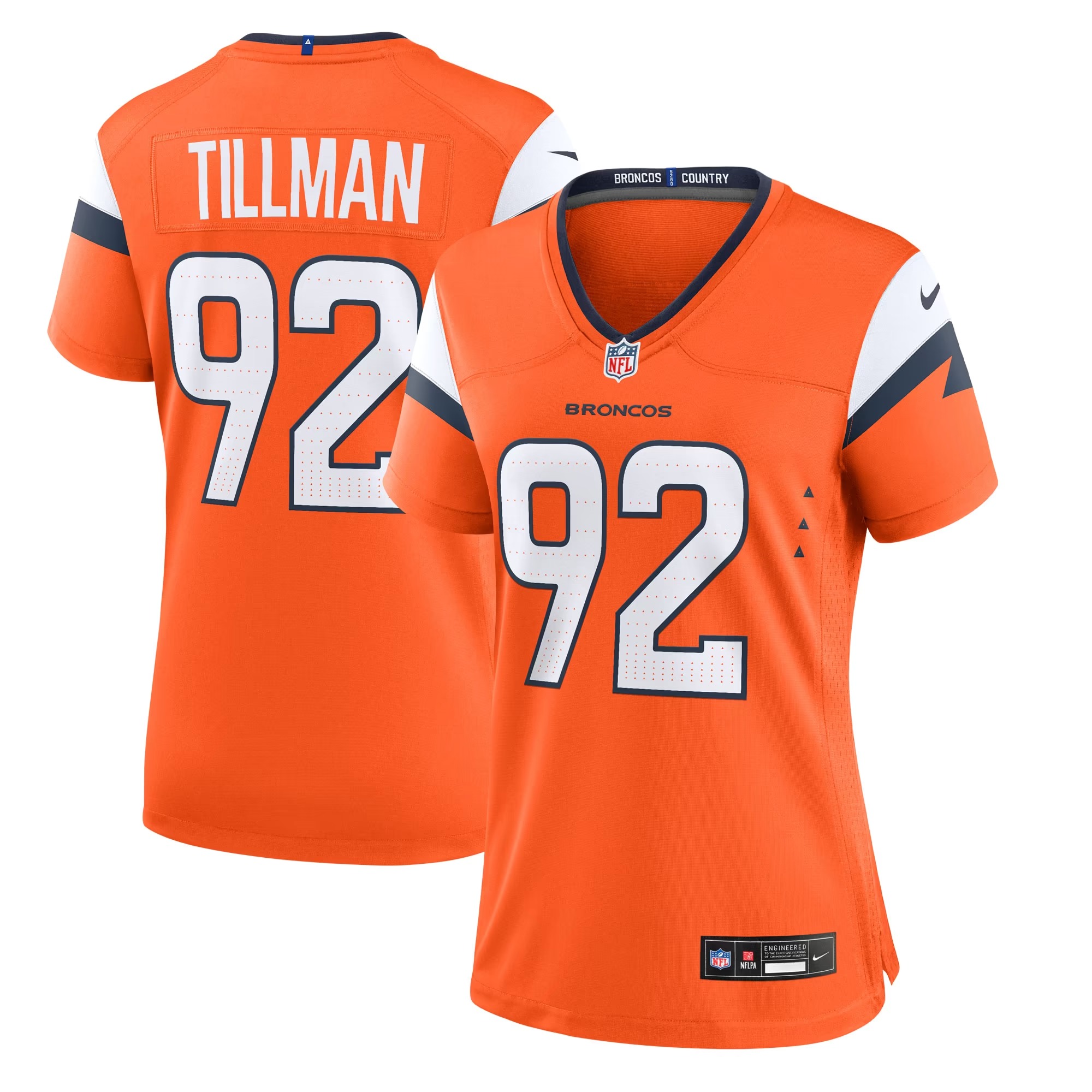 Hunk Wear - Dondrea Tillman Denver Broncos Nike Women's Team Game Jersey - Orange