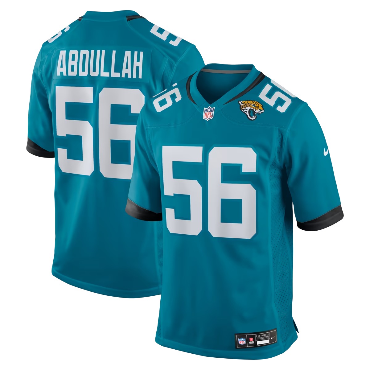 Hunk Wear - Yasir Abdullah Jacksonville Jaguars Nike Team Game Jersey - Teal